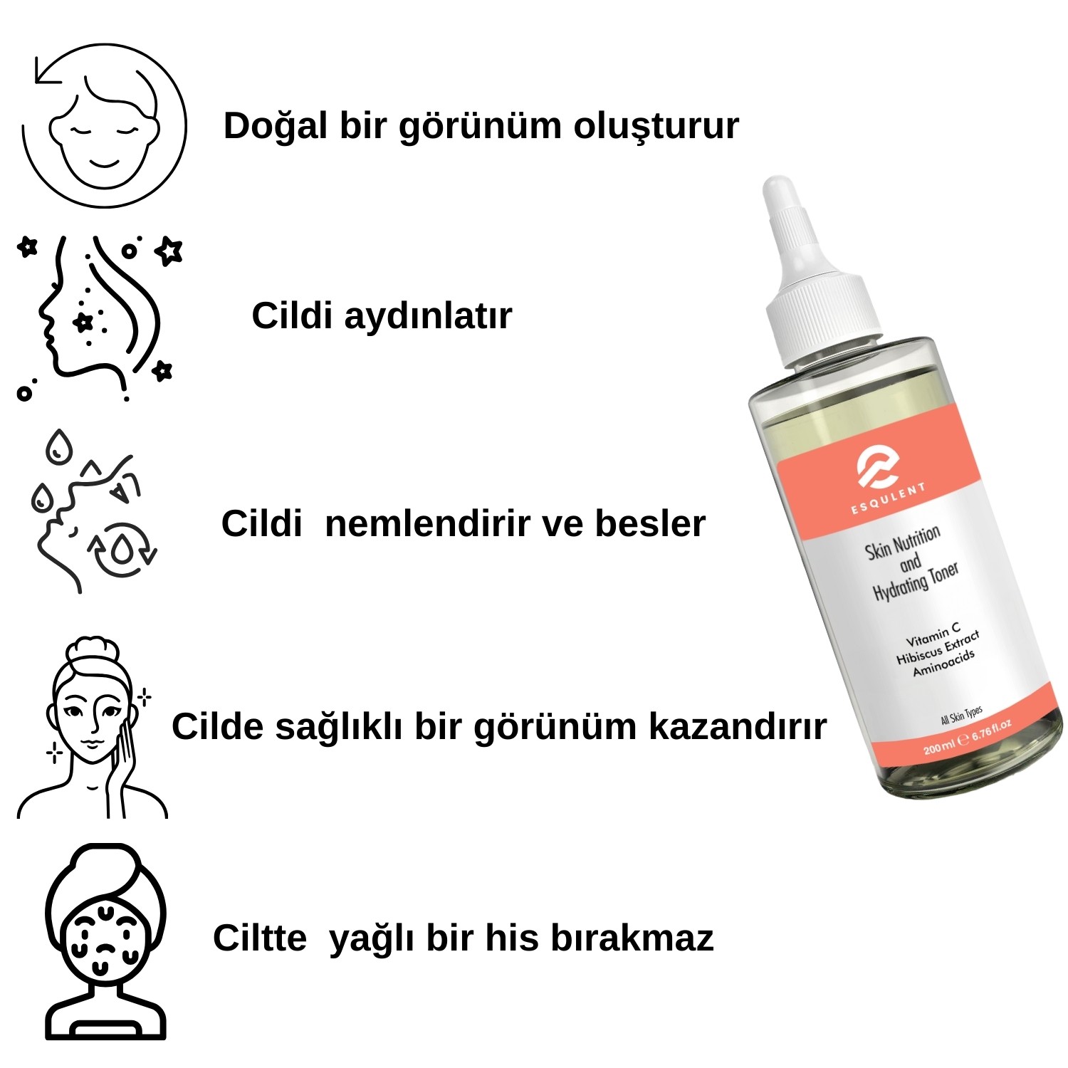  Esqulent Skin Nutrition and Hydrating Toner / Besleyici,Canlandırıcı ve Nemlendirici Tonik 200 ml