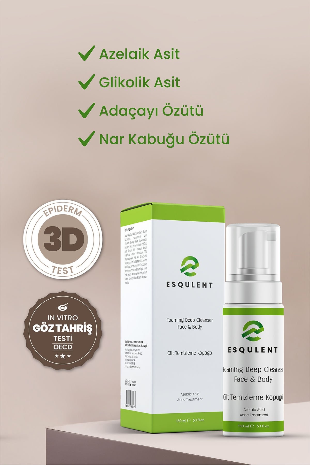  Esqulent  Yüz ve Vücut Temizleme Köpüğü 150 ml