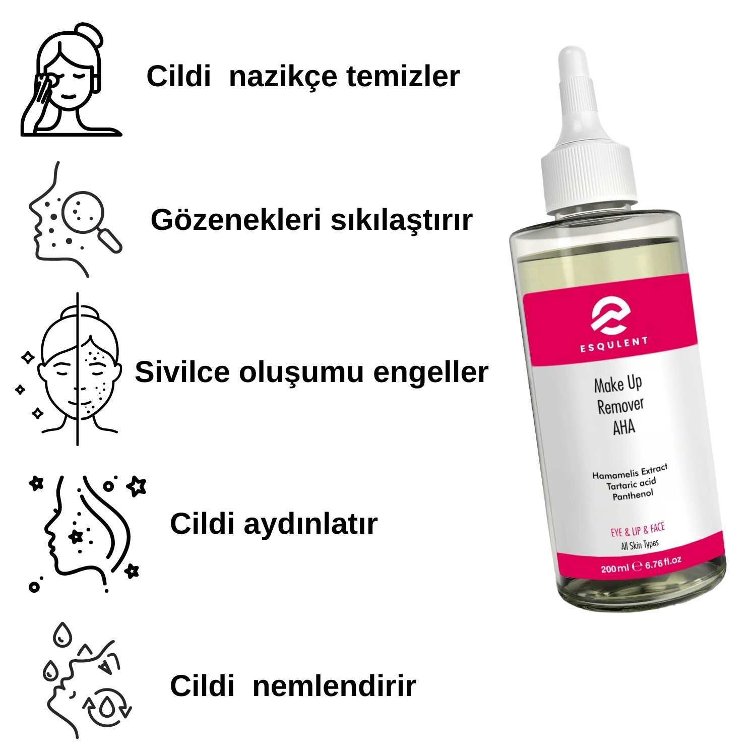  Esqulent  Make Up Remover AHA / Makyaj Temizleyici 200 ml