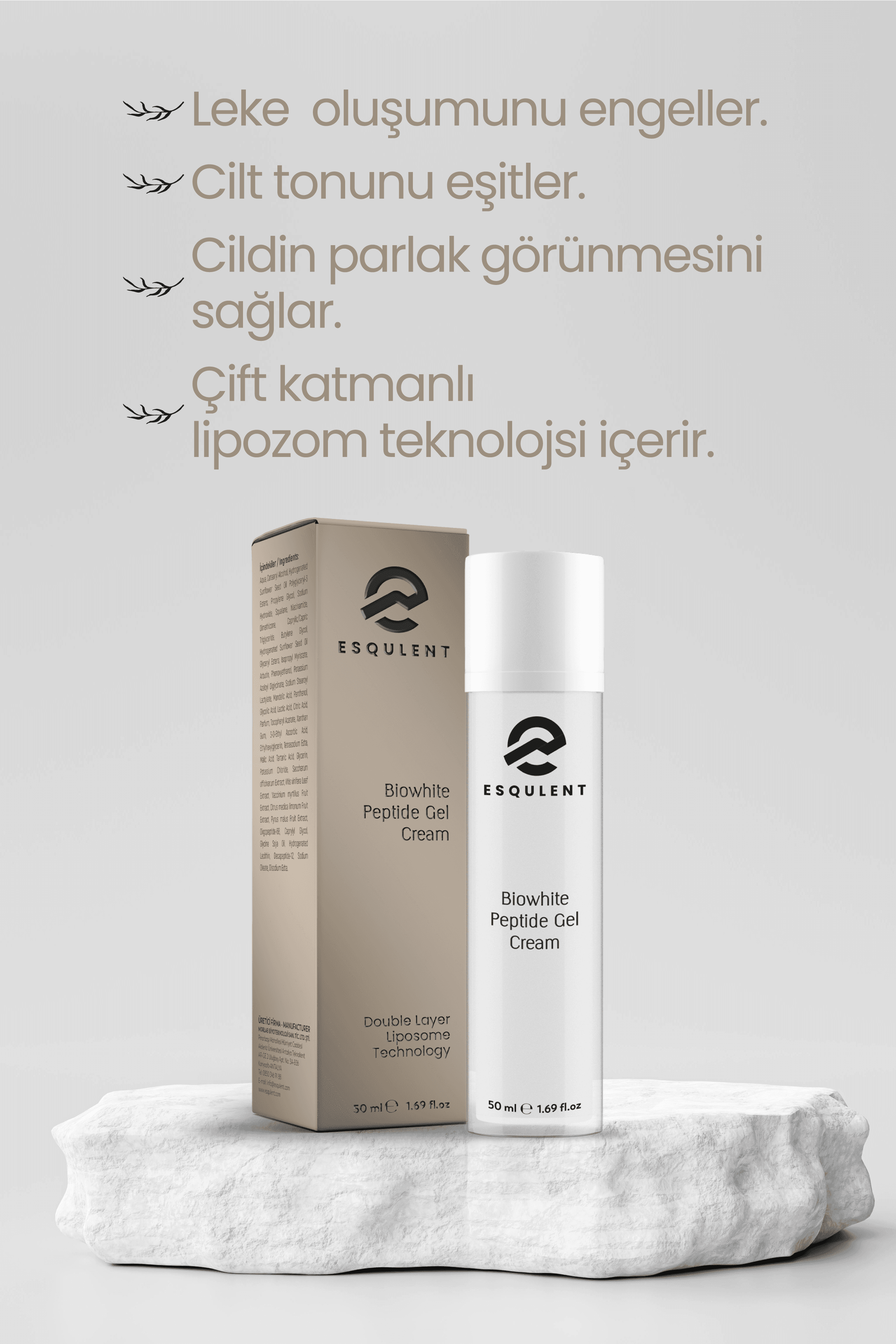  Esqulent  Peptitli Lekelere Karşı Cilt Beyazlatıcı Yüz Kremi 50 ml