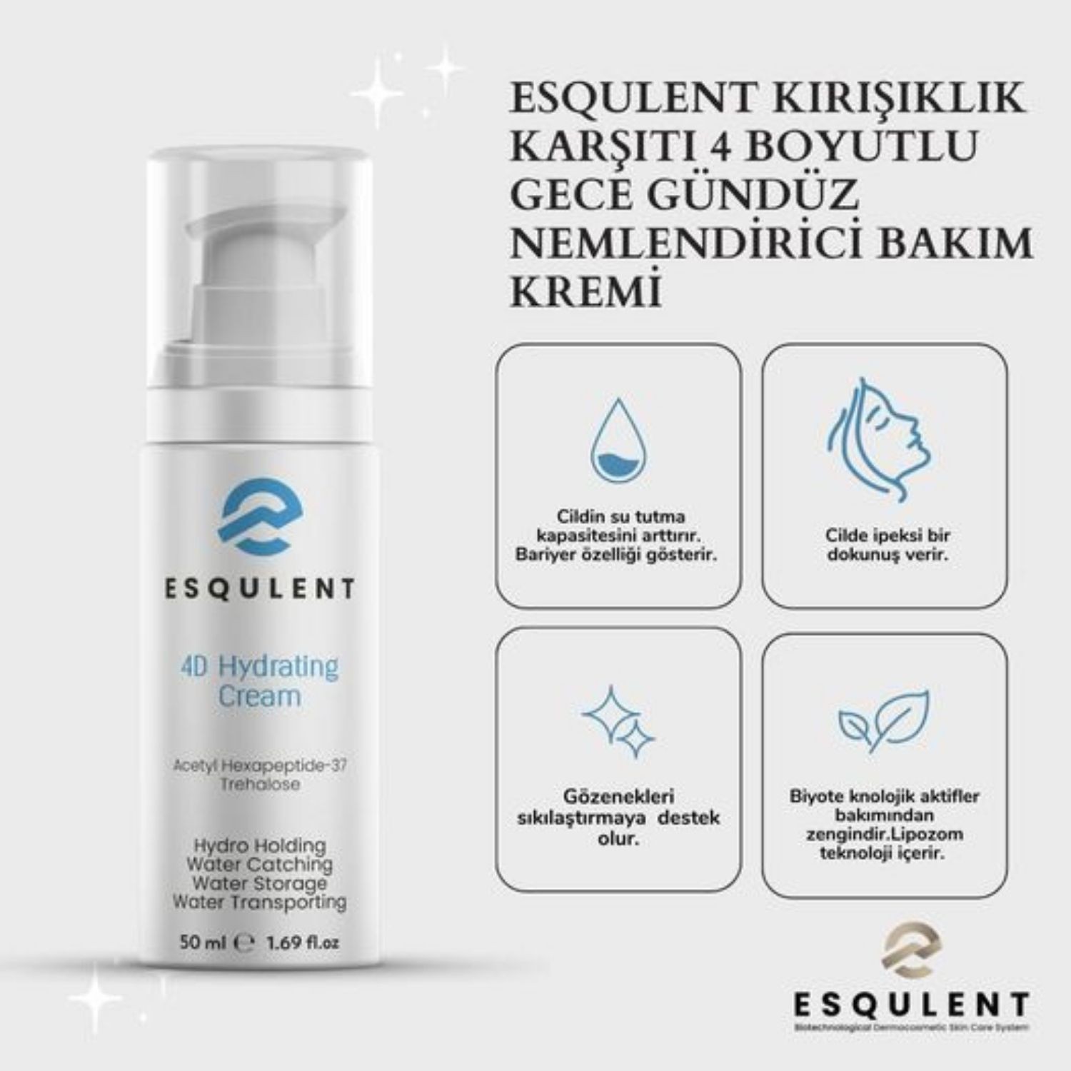    Esqulent Kırışıklık Karşıtı 4 Boyutlu Gece Gündüz Nemlendirici Bakım Kremi 50 ml