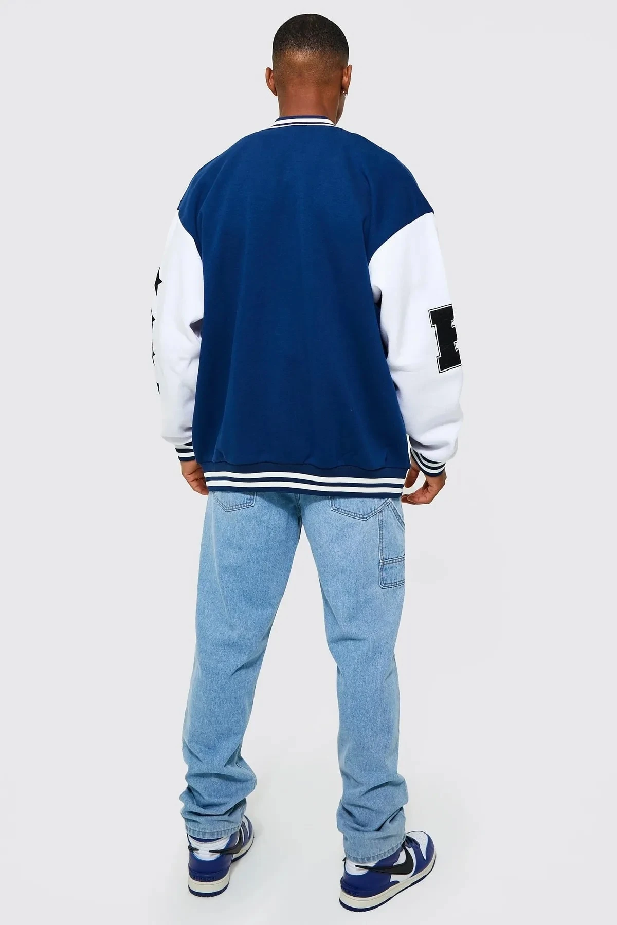 Unisex Oversize Lacivert N13 Bomber Kolej Ceket