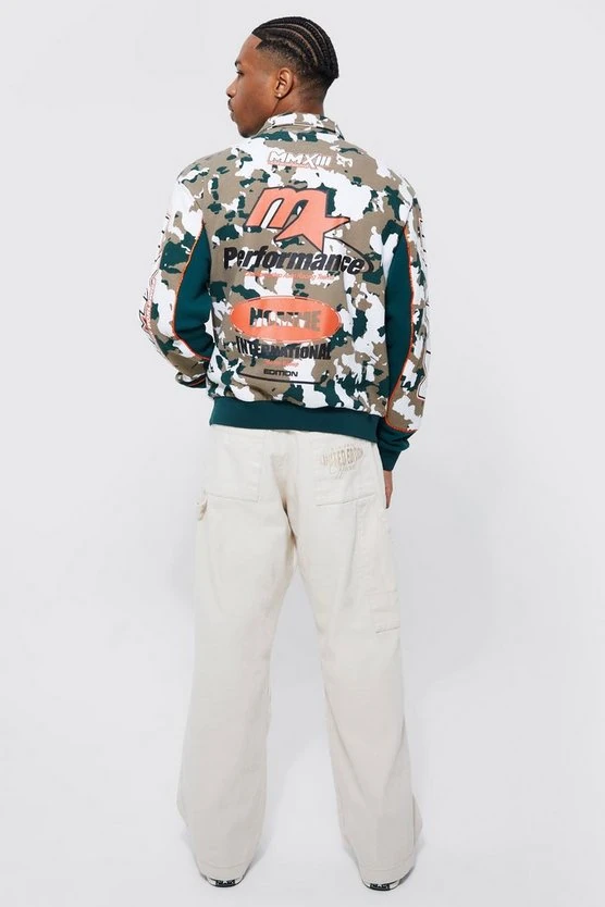 Unisex Boxy Limited Edition MOTOSPORT Fermurarlı Bomber Ceket