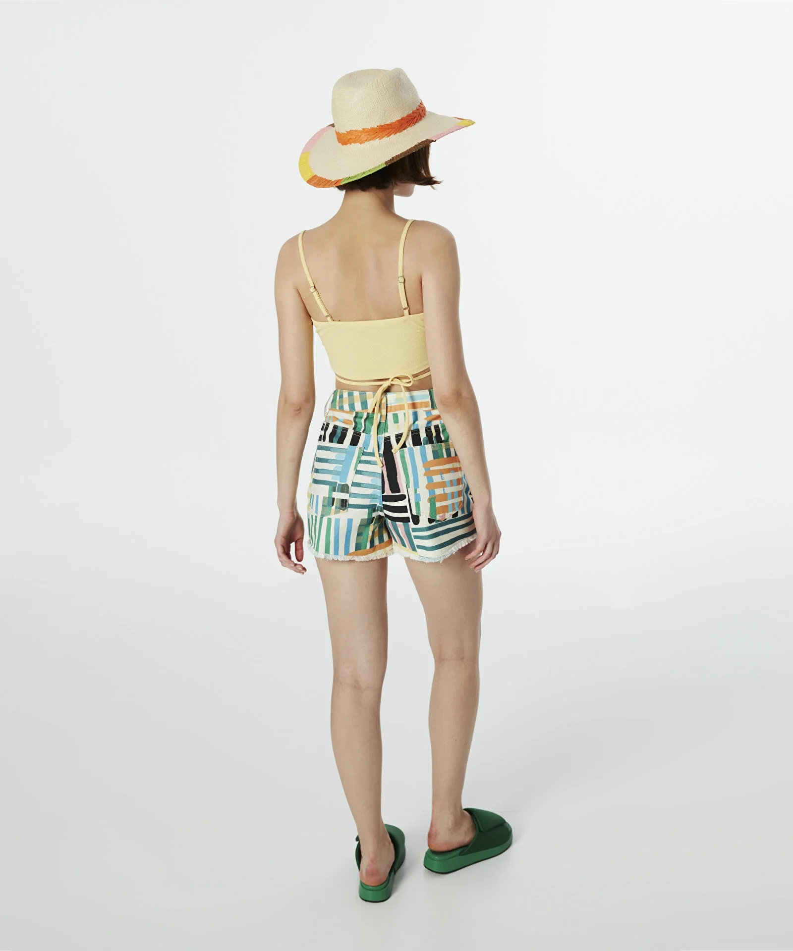 Özel Desenli NON Denim Kot ŞORT