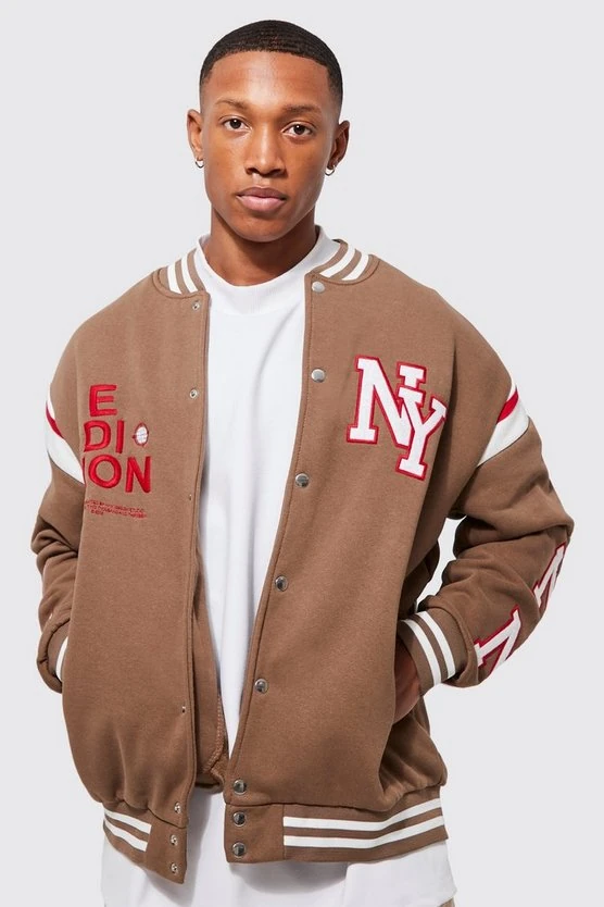 Unisex Oversize NEWYORK Bomber Kolej Ceket