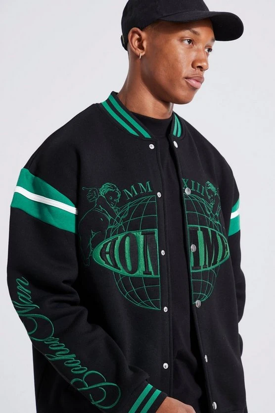 Unisex Oversize Limited Edition Homme Bomber Kolej Ceket