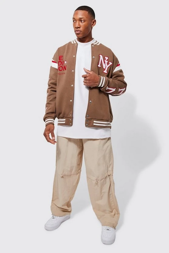 Unisex Oversize NEWYORK Bomber Kolej Ceket