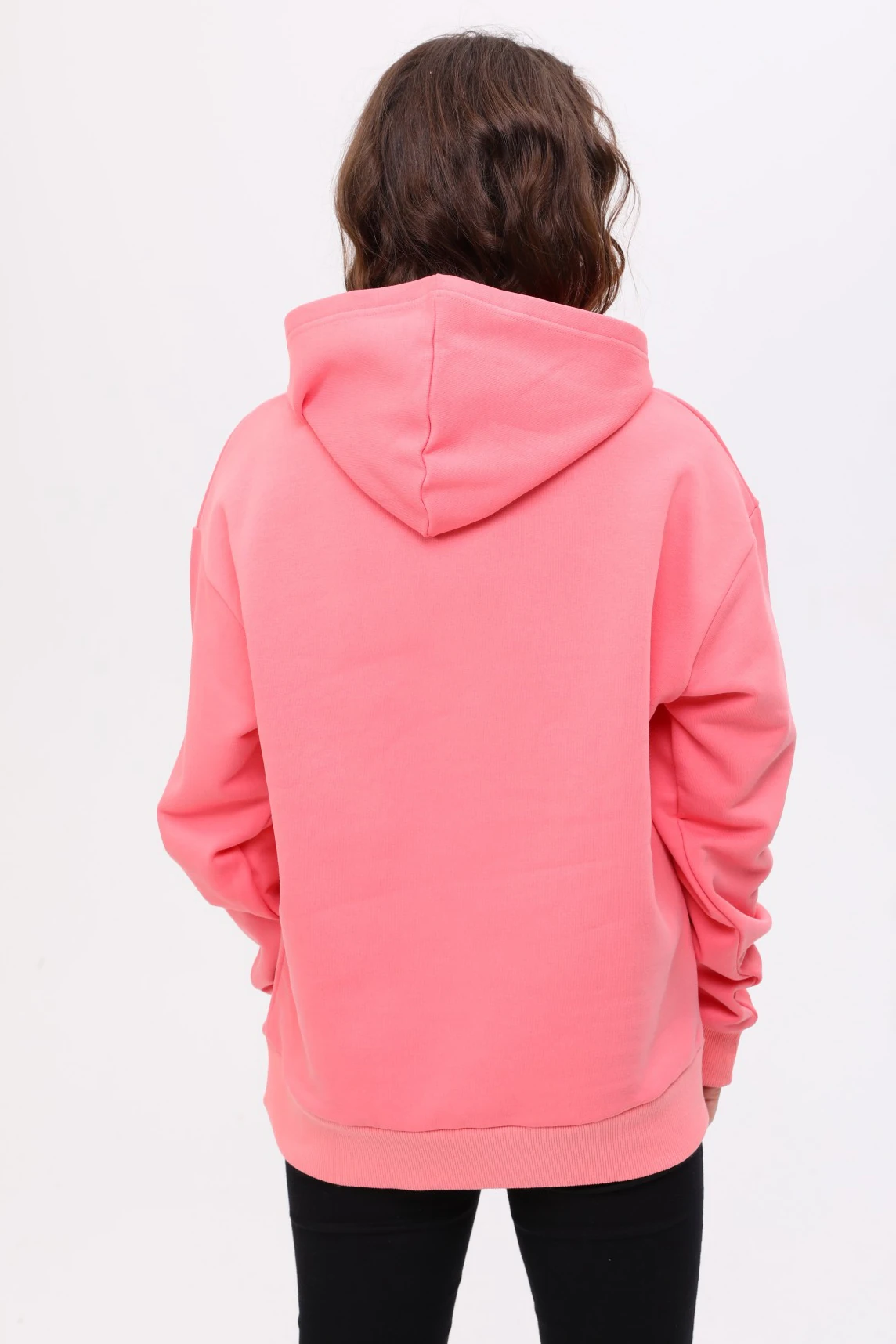 Unisex Oversize Yellow Stone Nakiş Işlemeli Kapşonlu Sweatshirt