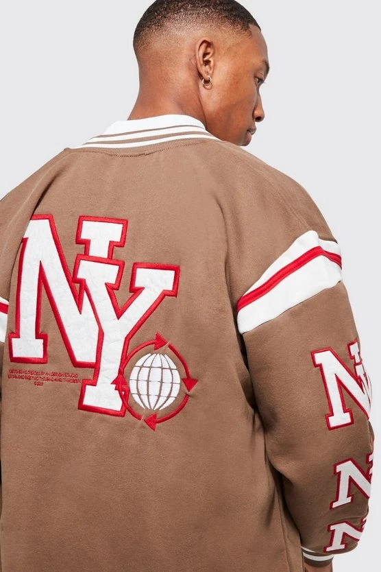 Unisex Oversize NEWYORK Bomber Kolej Ceket