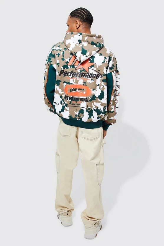 Unisex BOXY Limited Camo Kapşonlu Sweatshirt