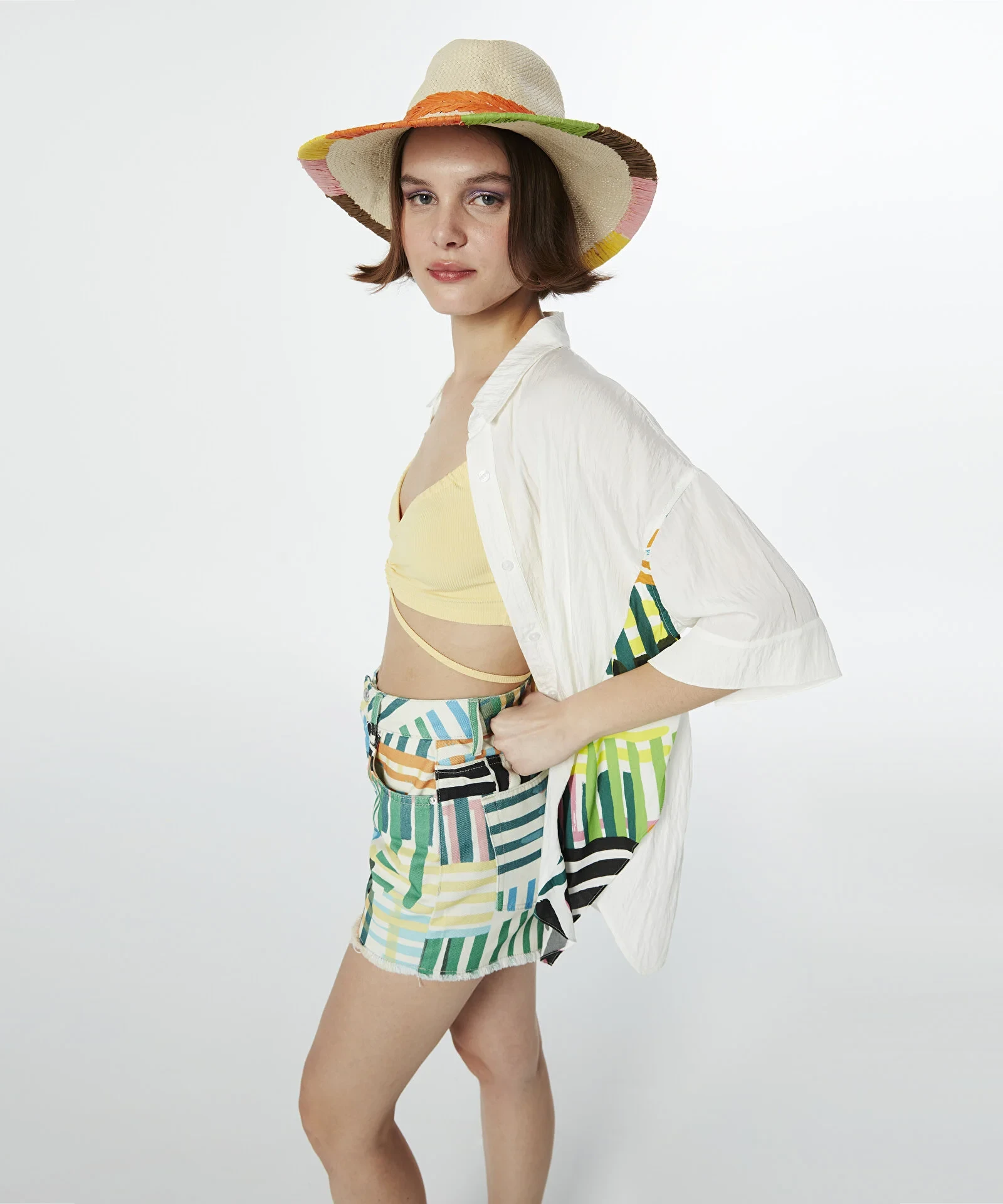 Özel Desenli NON Denim Kot ŞORT