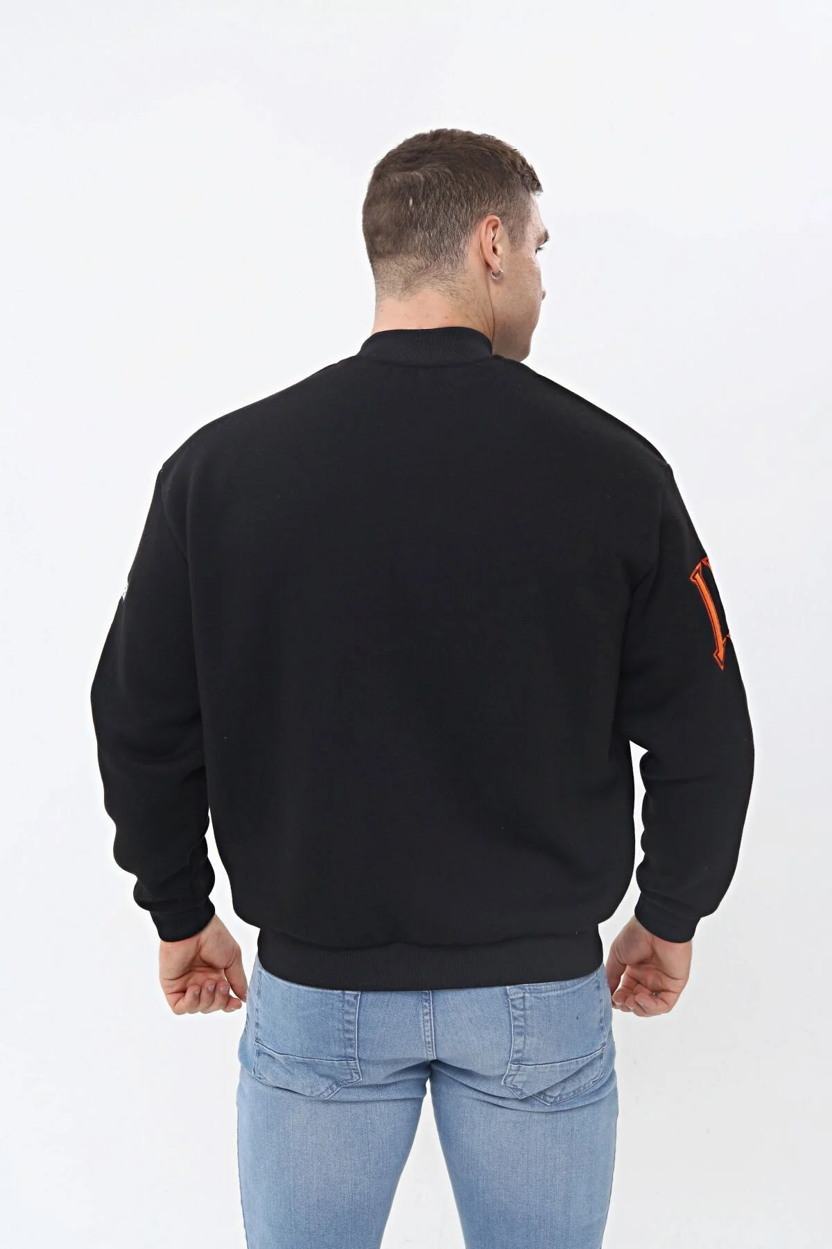 Unisex Oversize Black HOMME Bomber Kolej Ceket