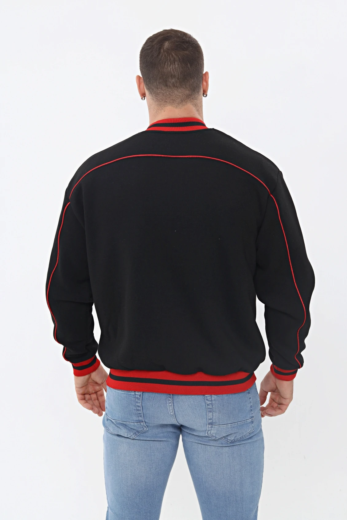 Unisex Oversize Limited Edition Siyah Bomber Kolej Ceket