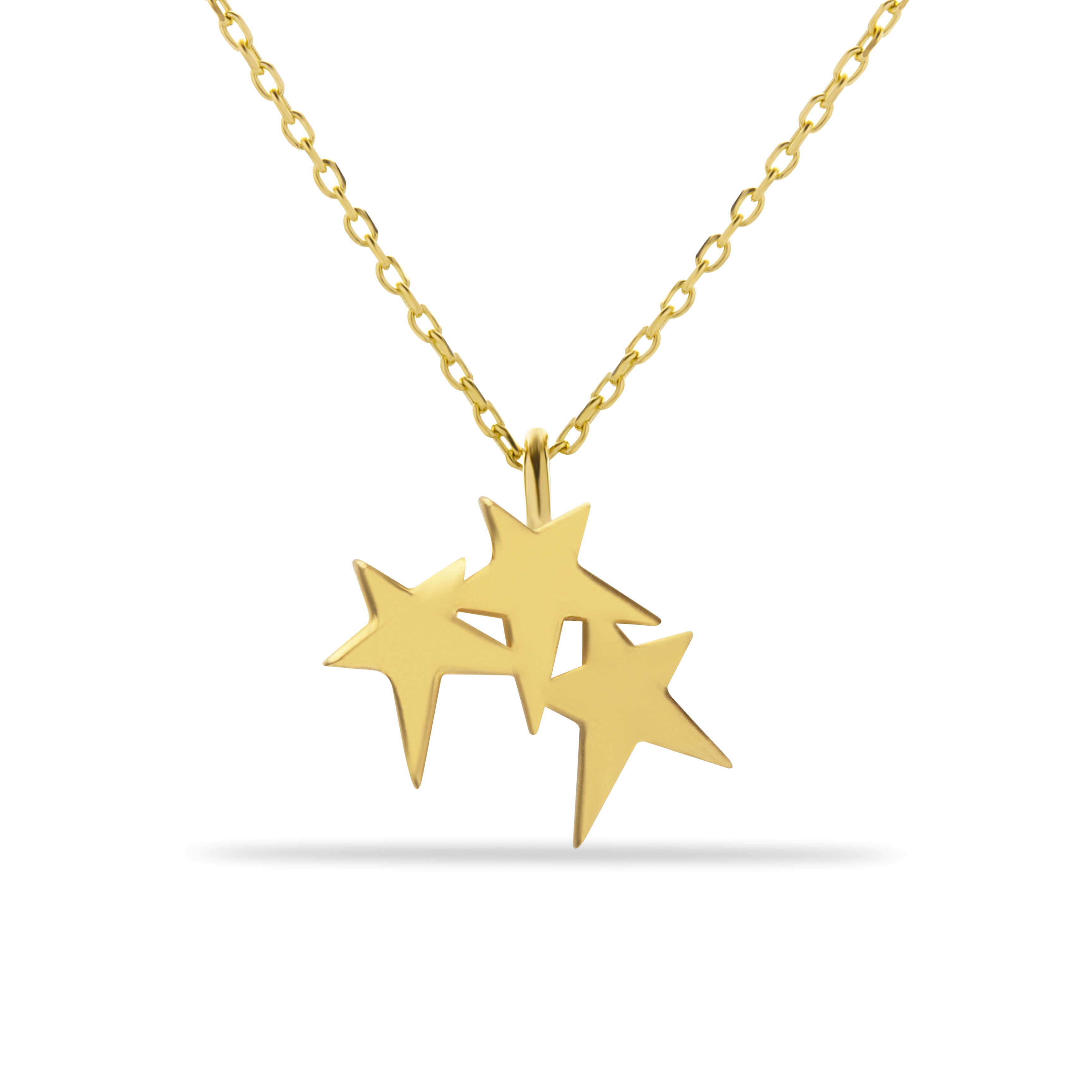 14 Carat Gold Triple Star Pendant