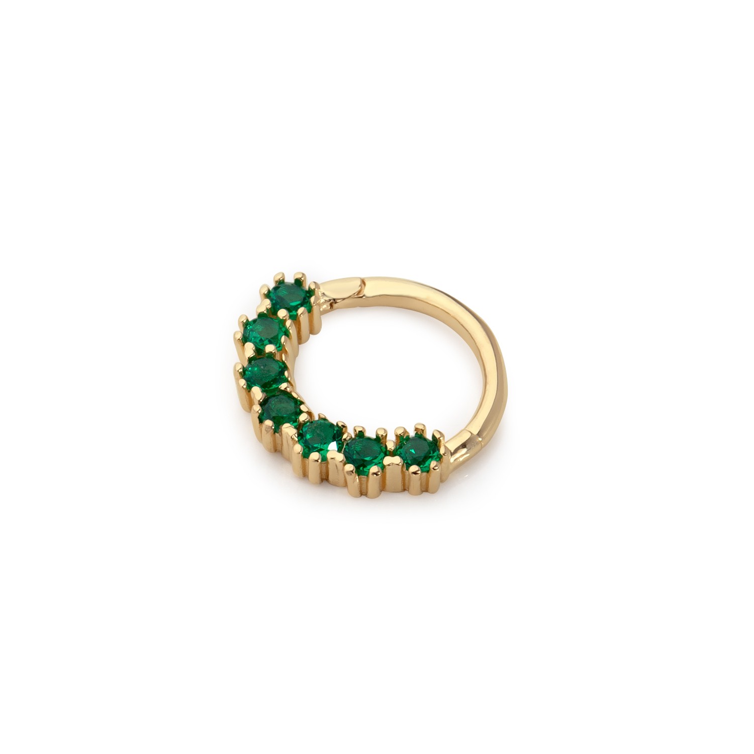 14 Carat Gold Large Emerald Stone Piercing