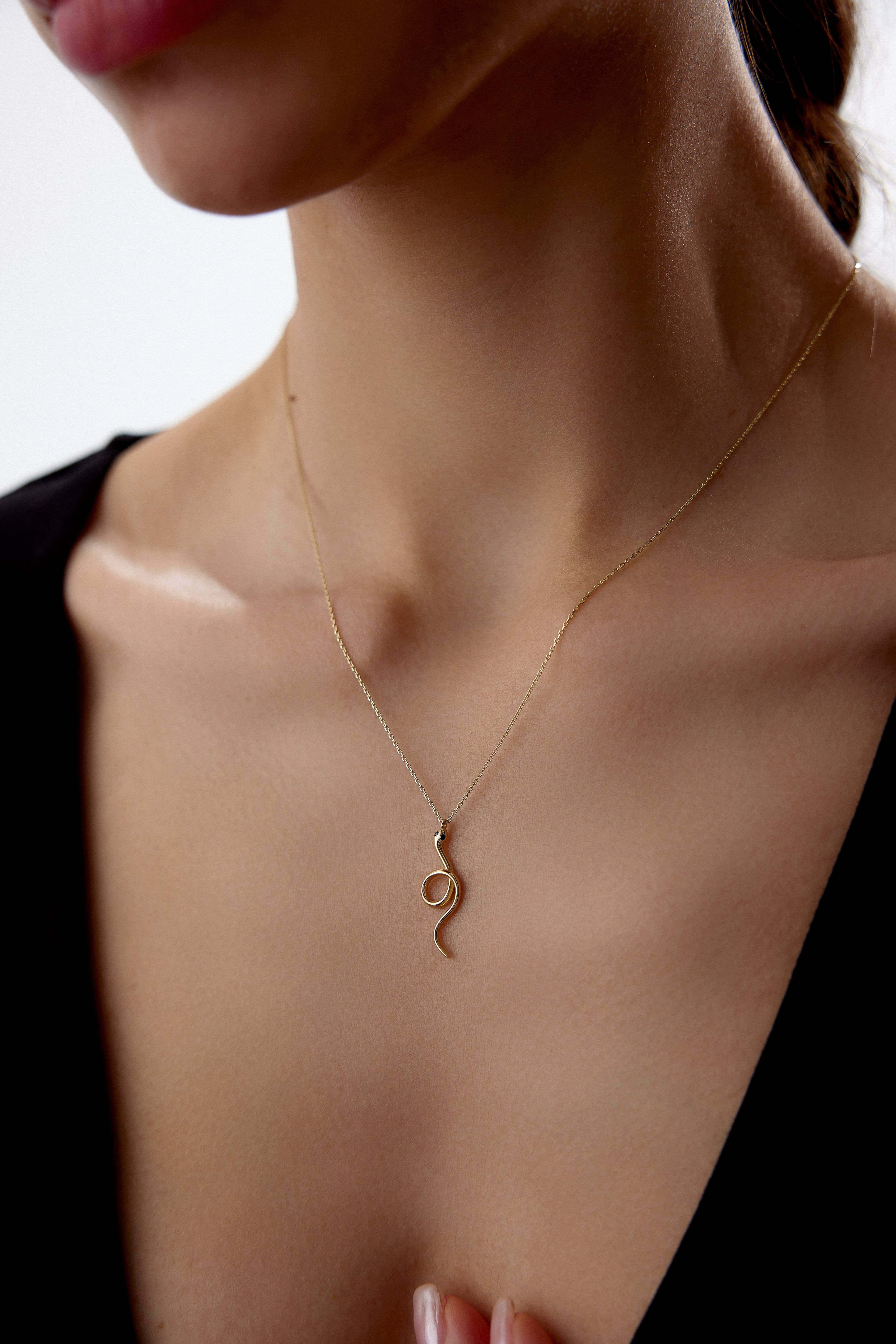 14 Carat Gold Coiled Snake Necklace