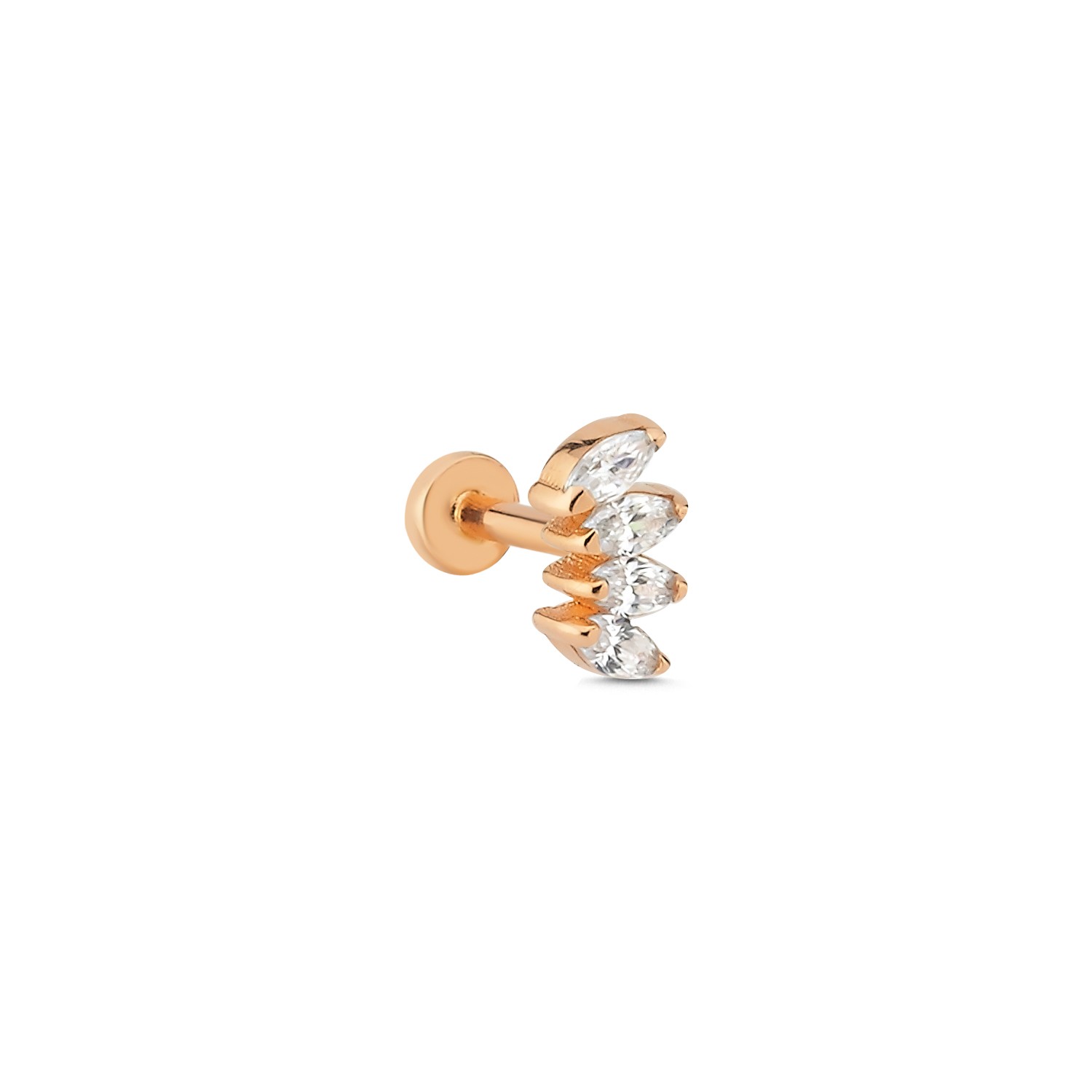 14 Carat Gold Quadruple Marquise Piercing