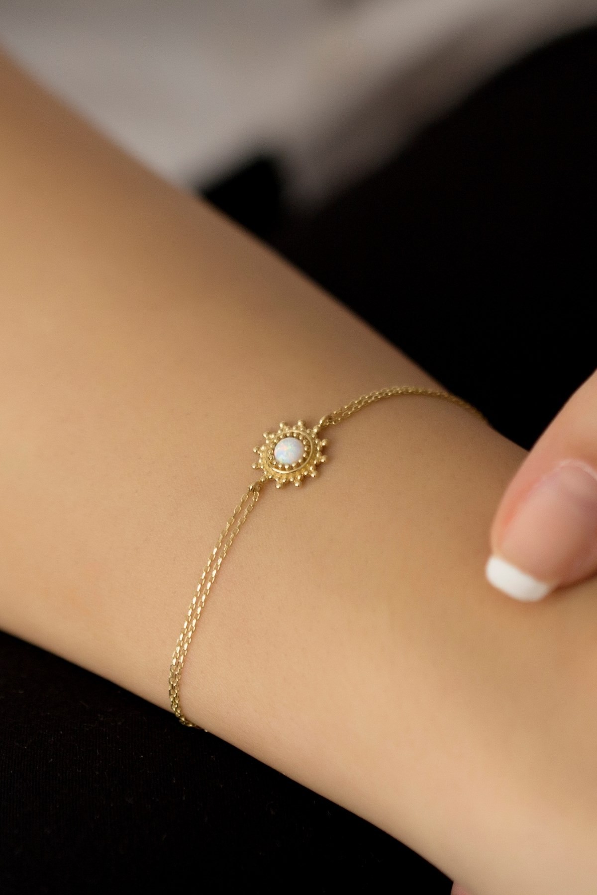 Gold Opal Stone Bracelet