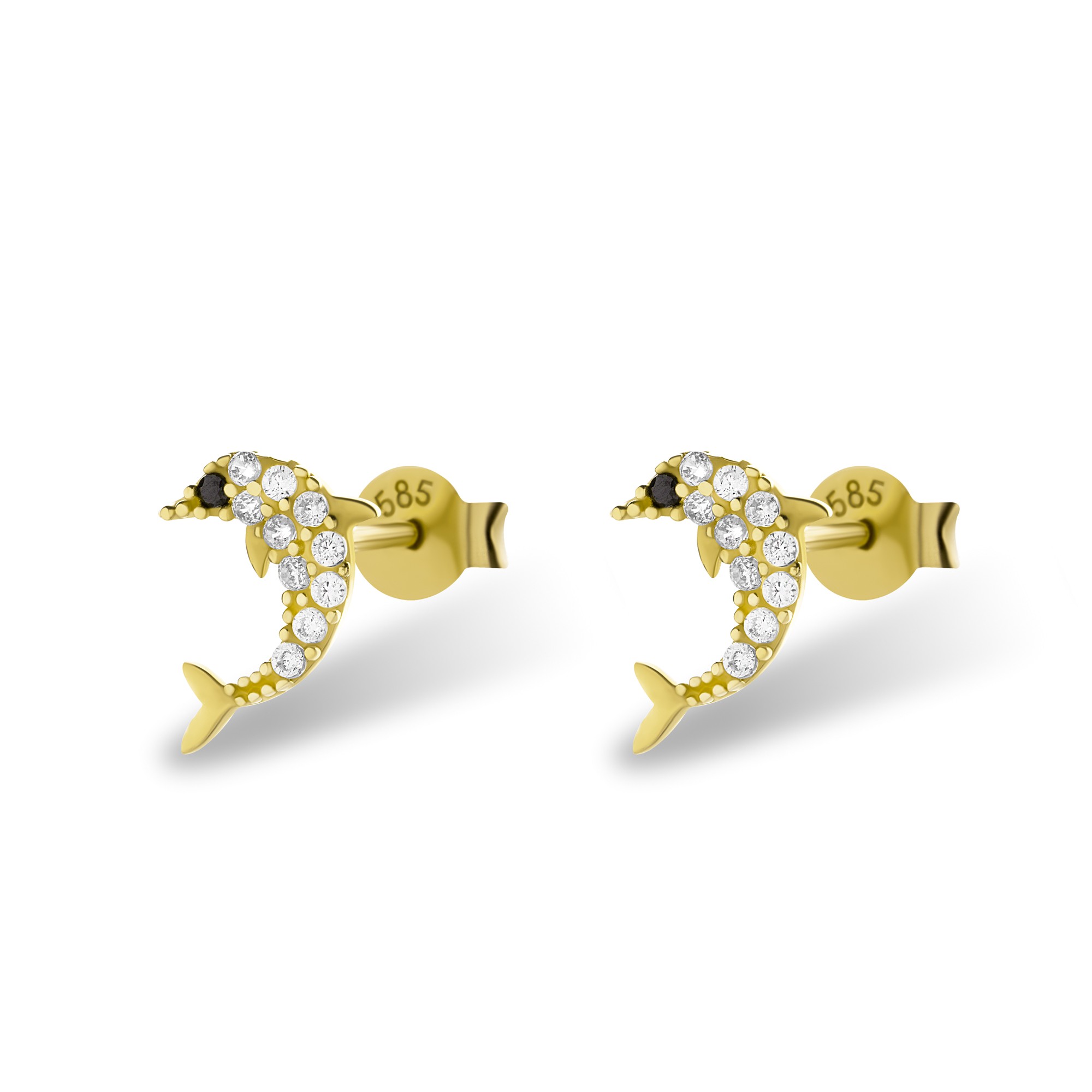 Gold Dolphin Earrings