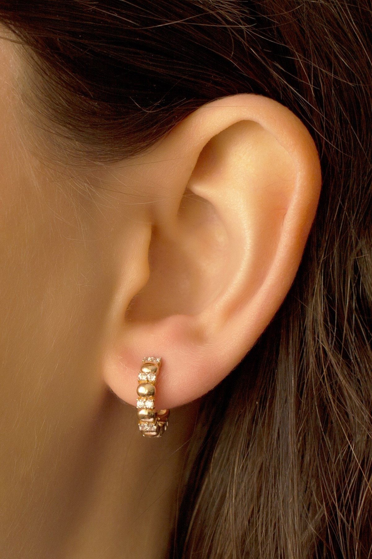 Minaliva 14 Carat Rose Gold Special Design Modern Earrings