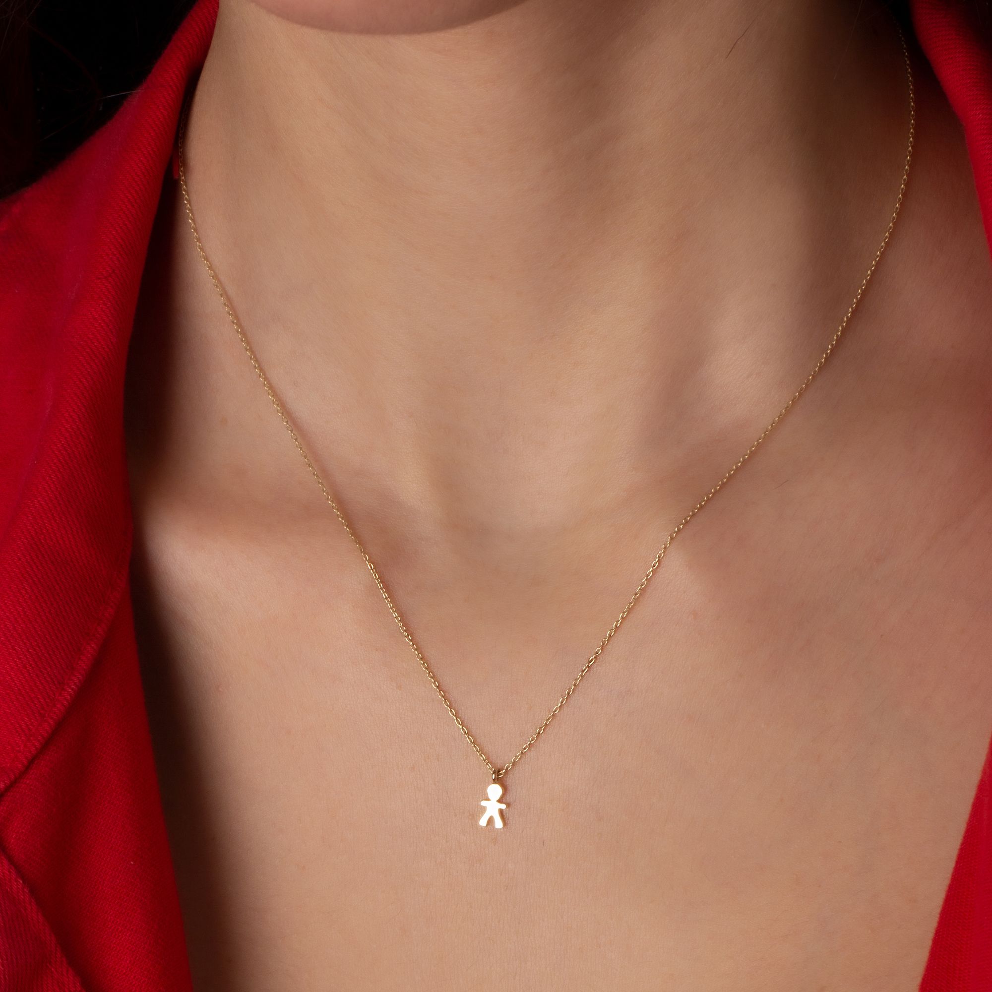 14 Carat Gold Boy Figure Necklace