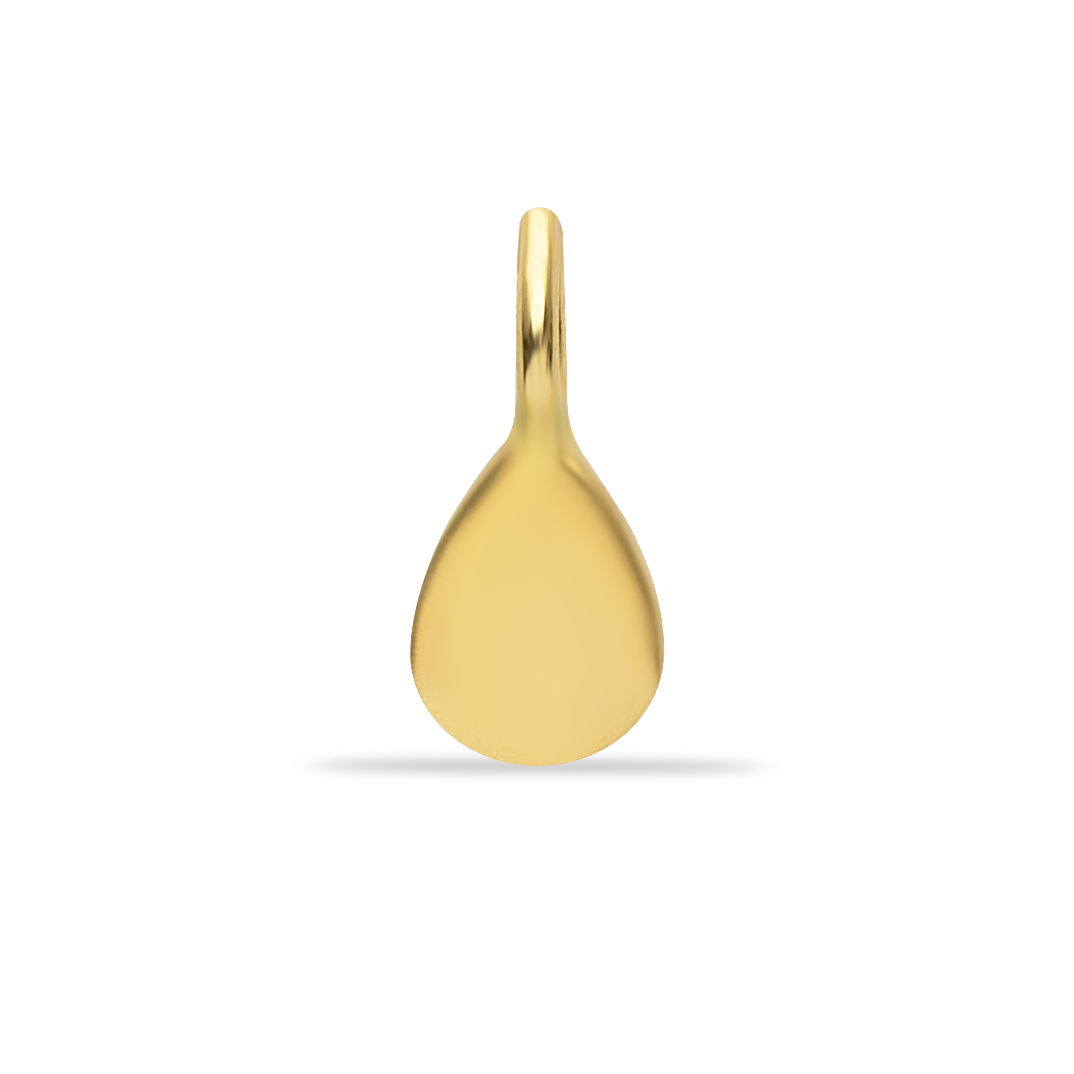 14 Carat Gold Minimal Drop Plate Pendant