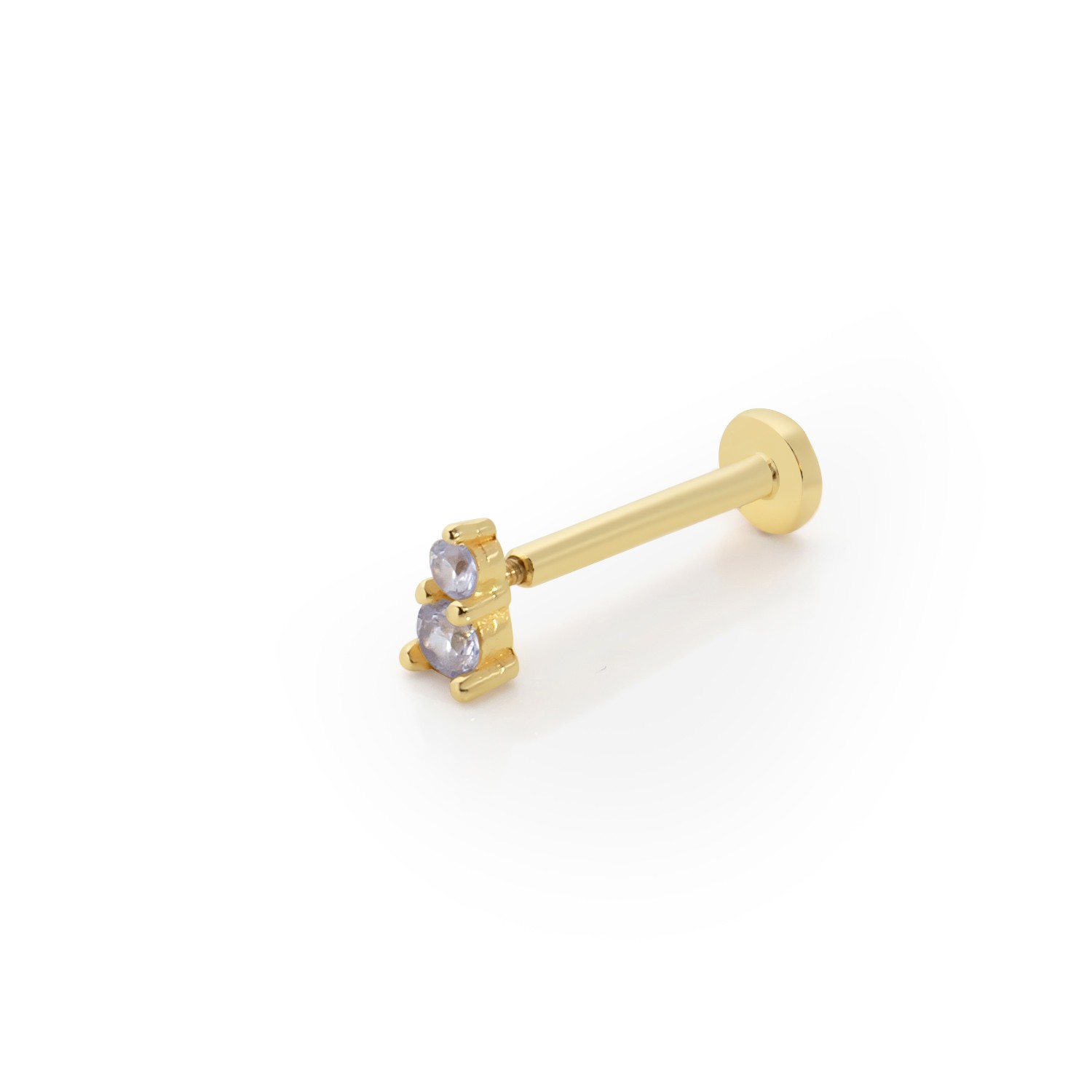 14 Carat Gold Minimal Stone Piercing