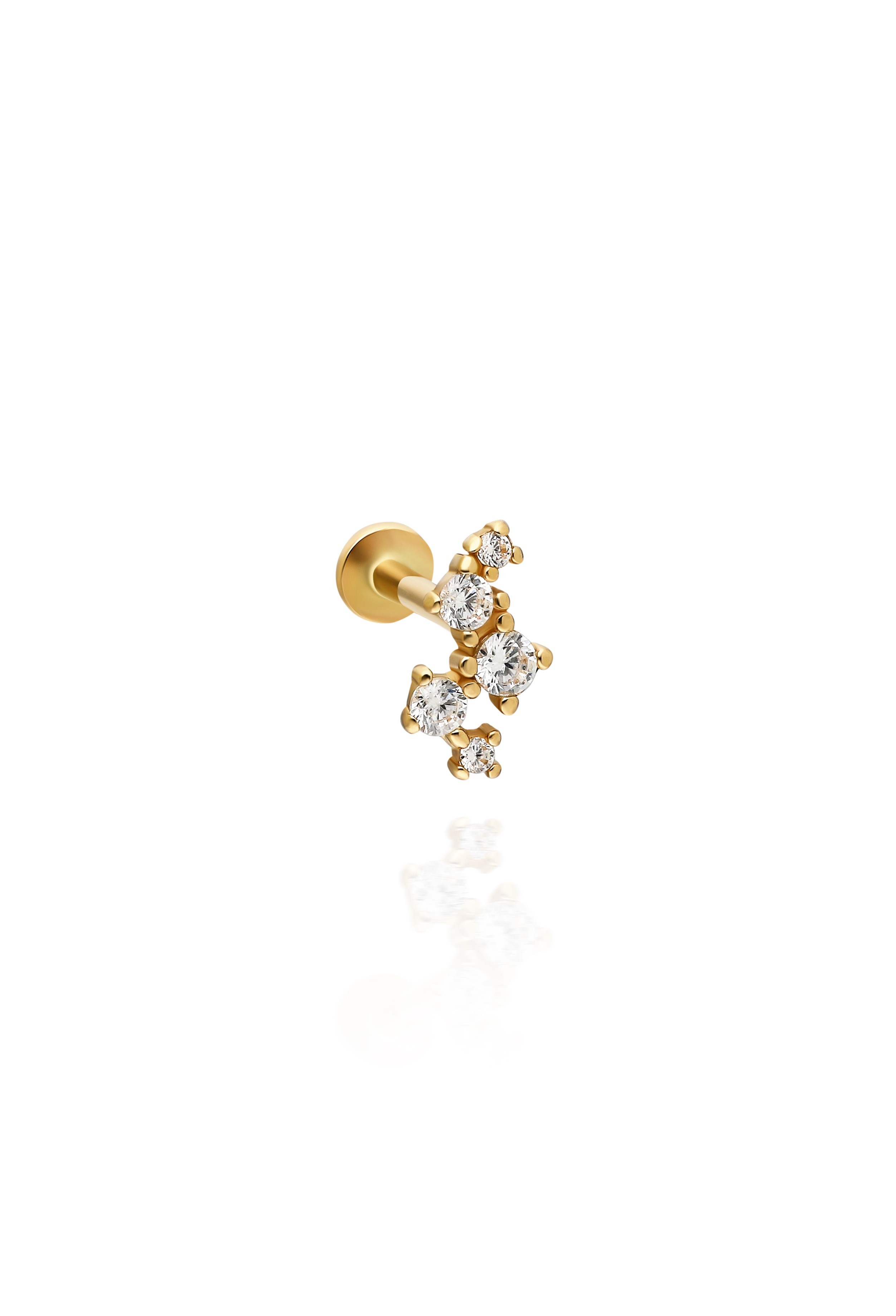 14 Carat Gold Elegant Stone Piercing