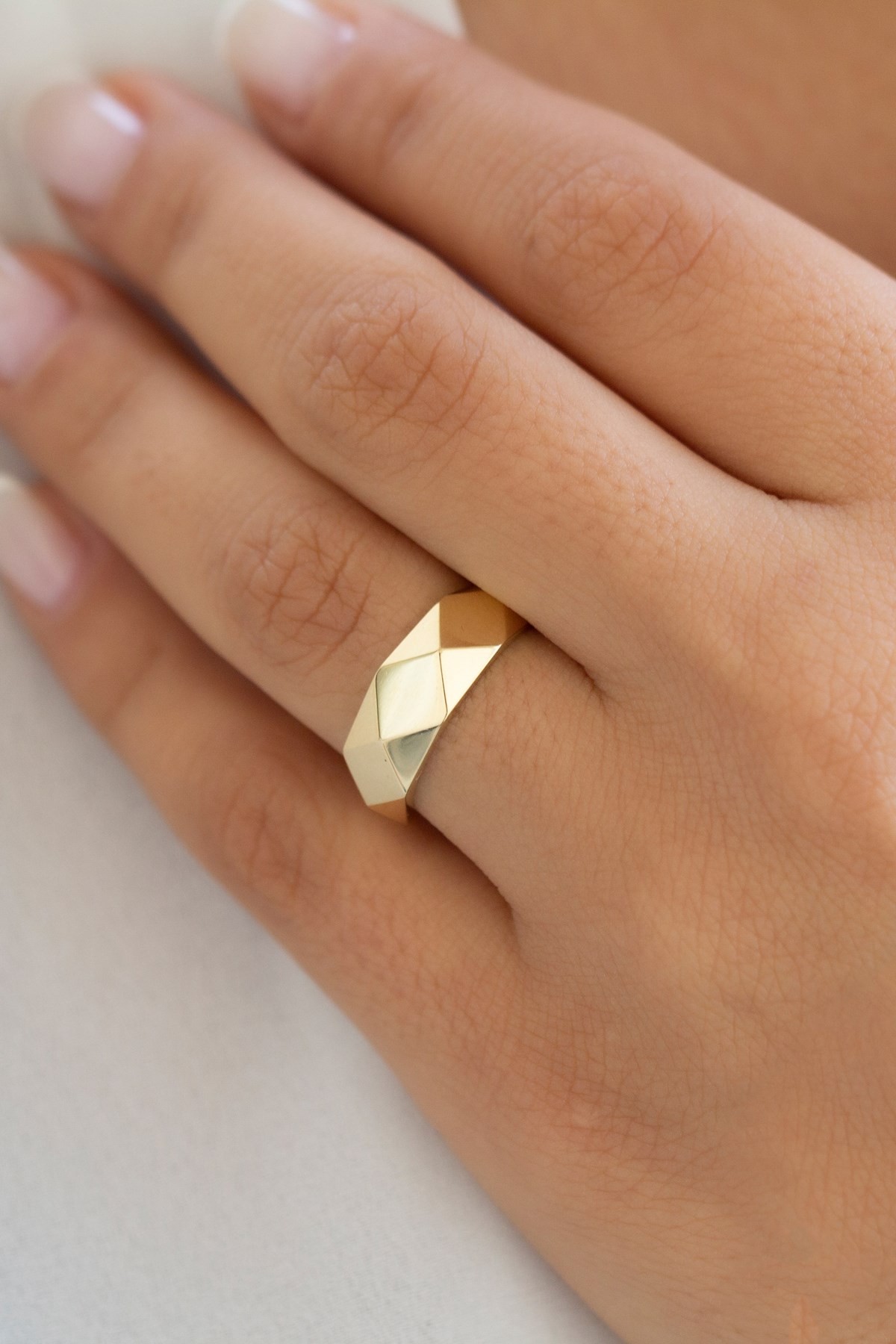 14 Carat Gold Geometric Ring