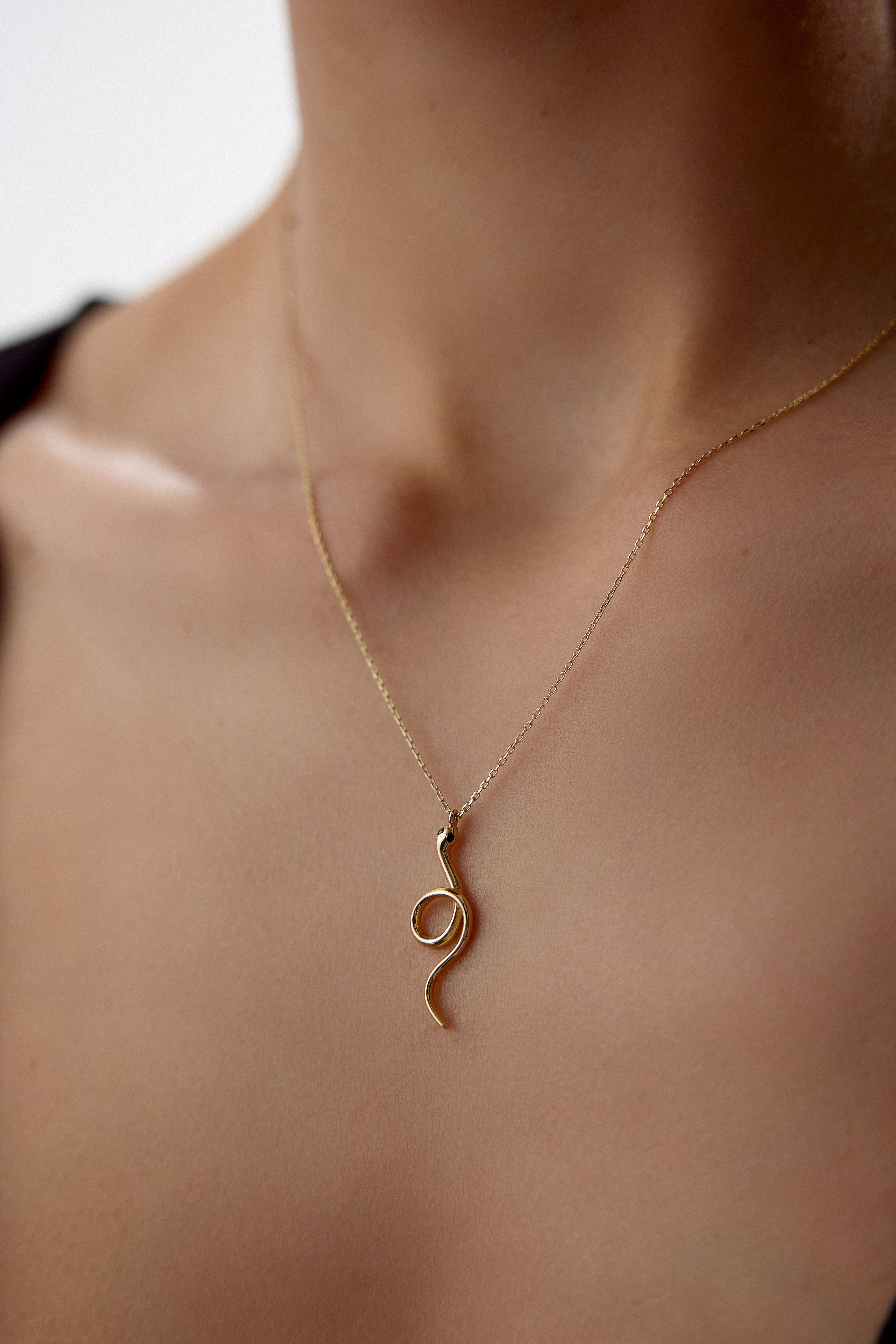 14 Carat Gold Coiled Snake Necklace