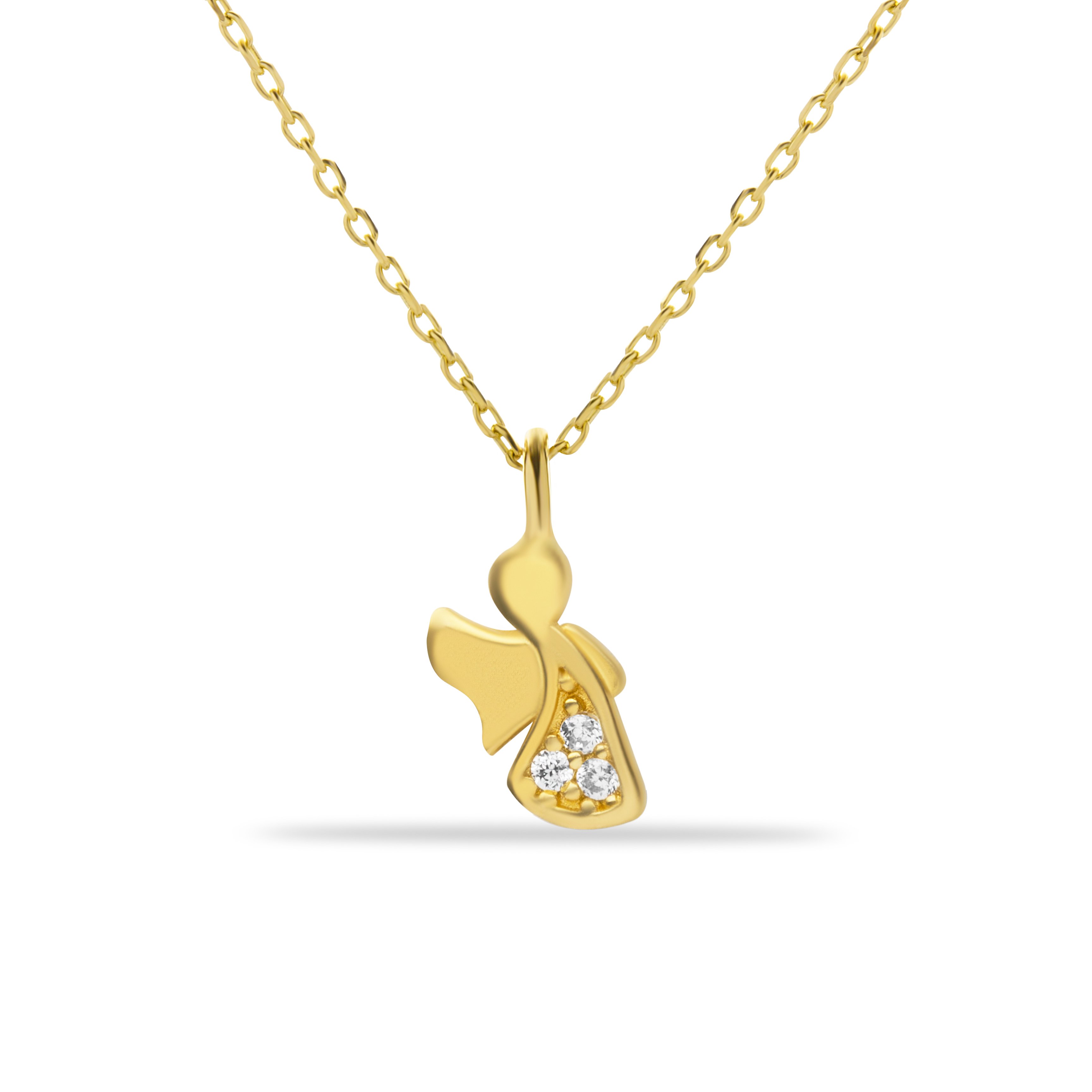 14 Carat Gold Minimal Angel Necklace