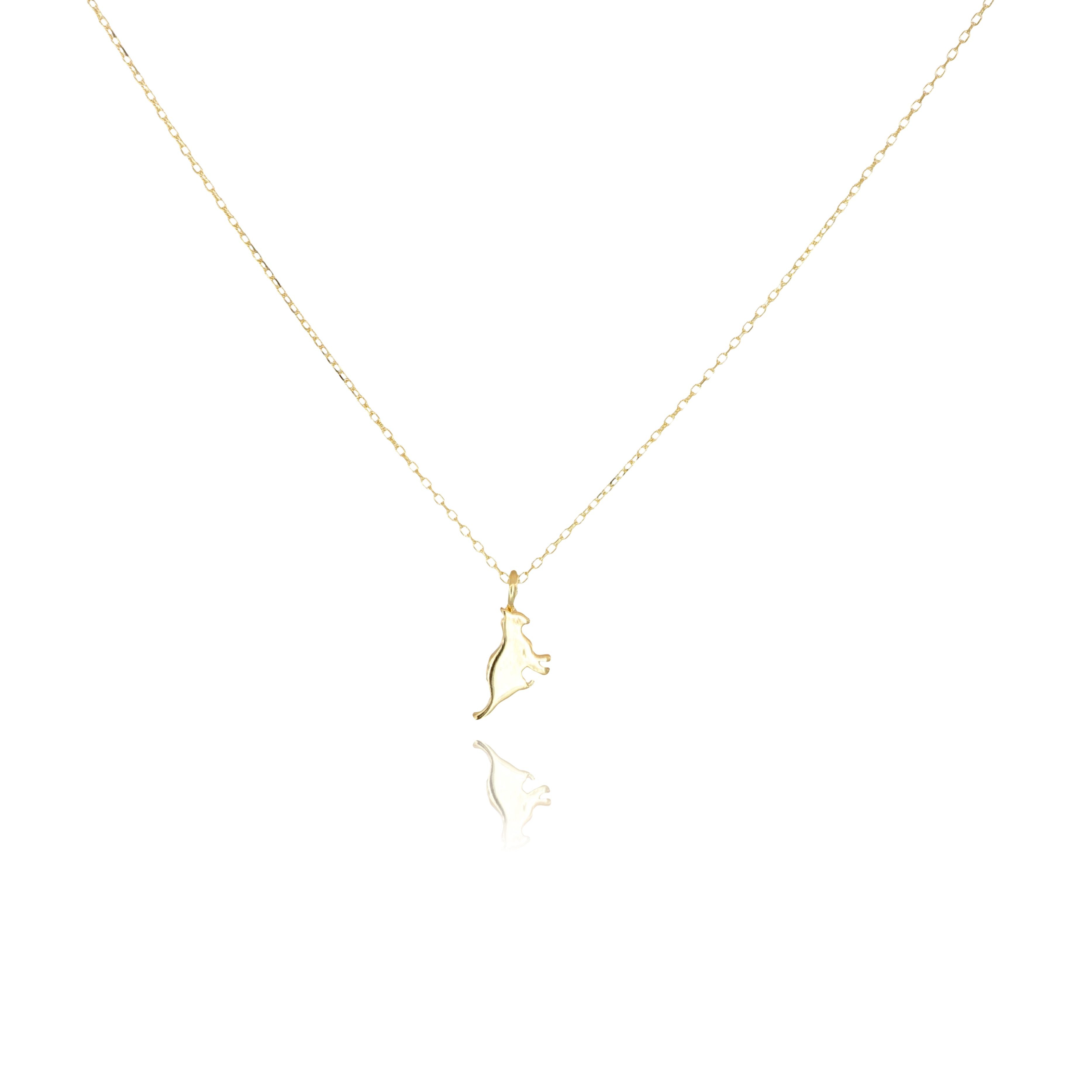 14 Carat Gold Minimal Cat Pendant