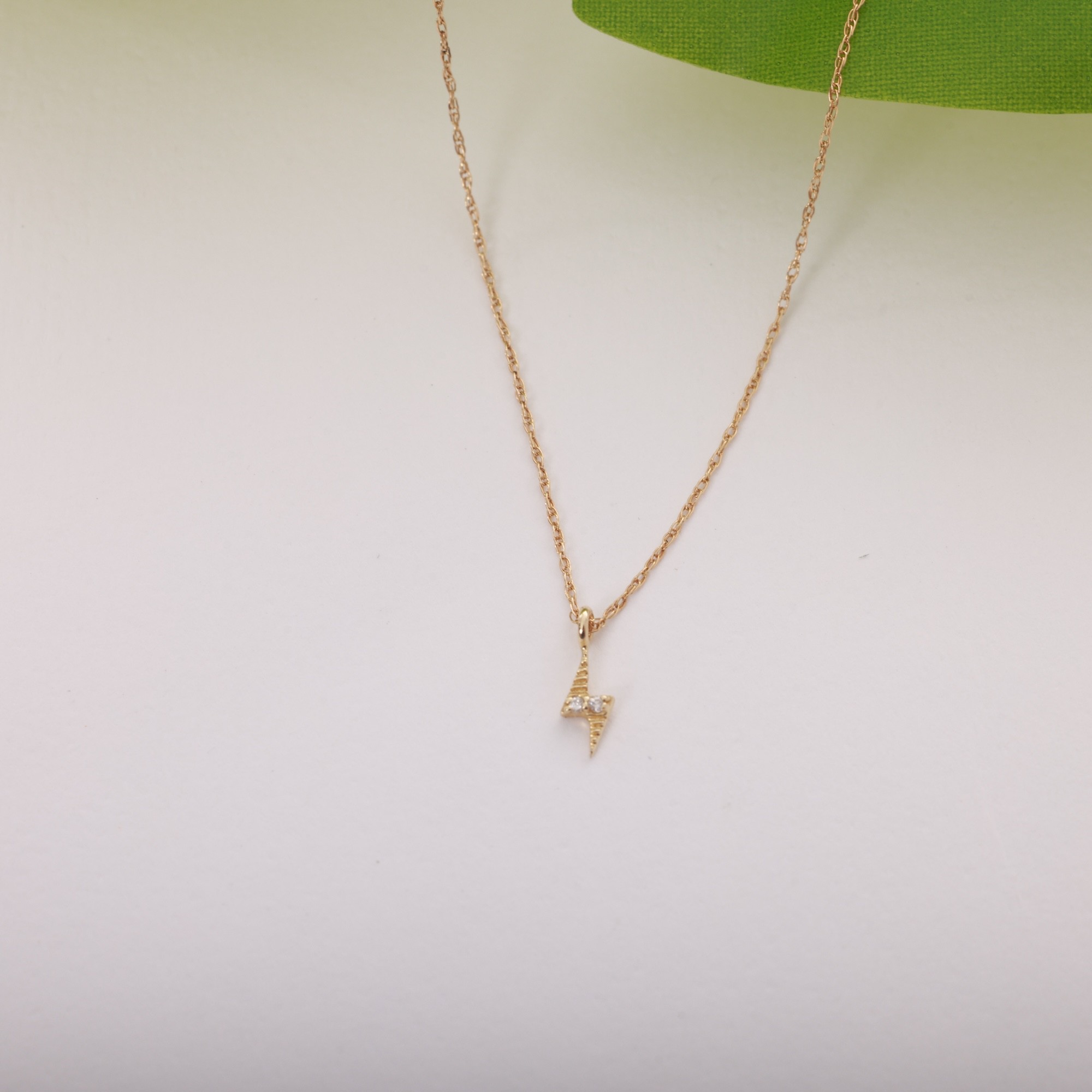 14 Carat Gold Minimal Lightning Necklace