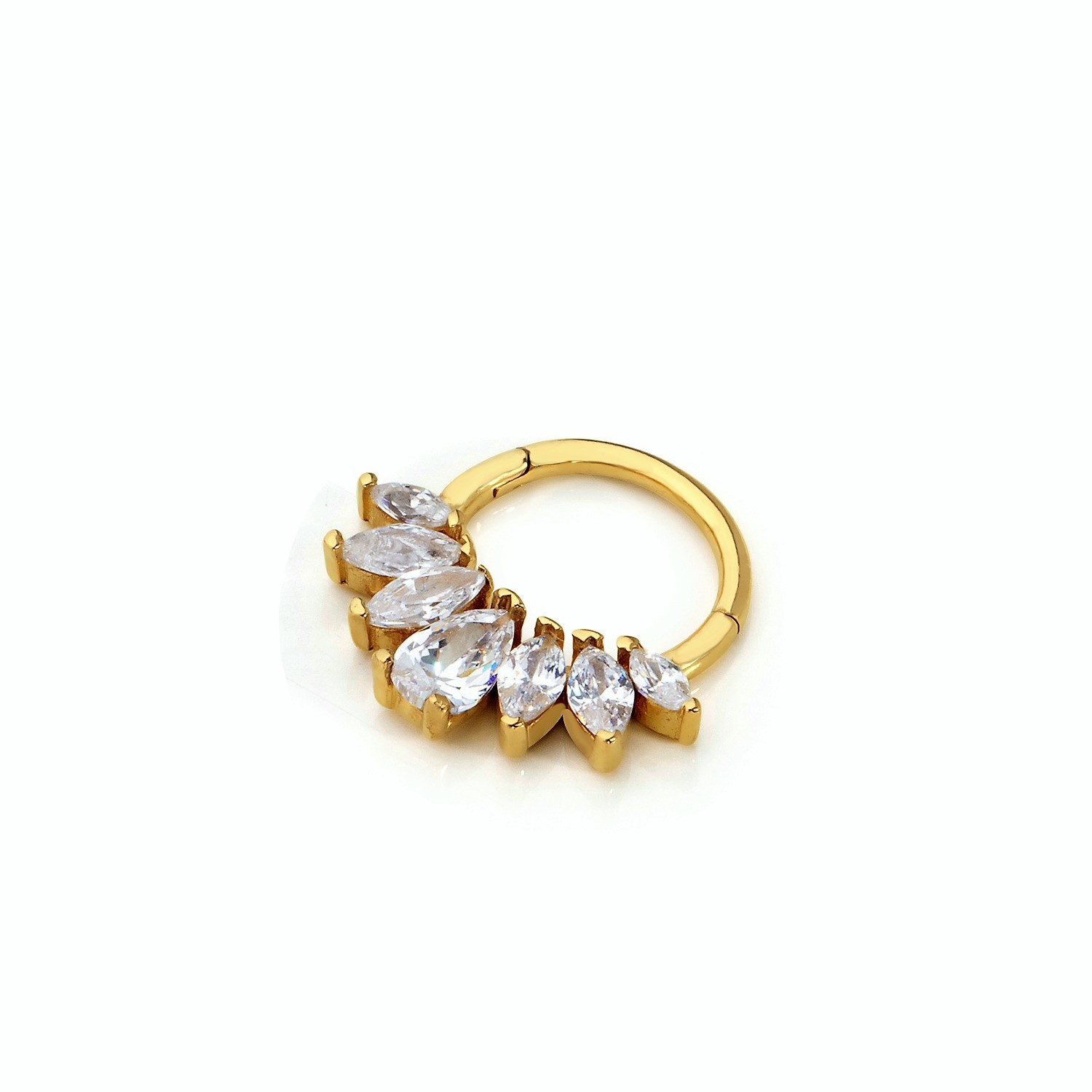 14 Carat Gold Drop Stone Detailed Zircon Helix Piercing