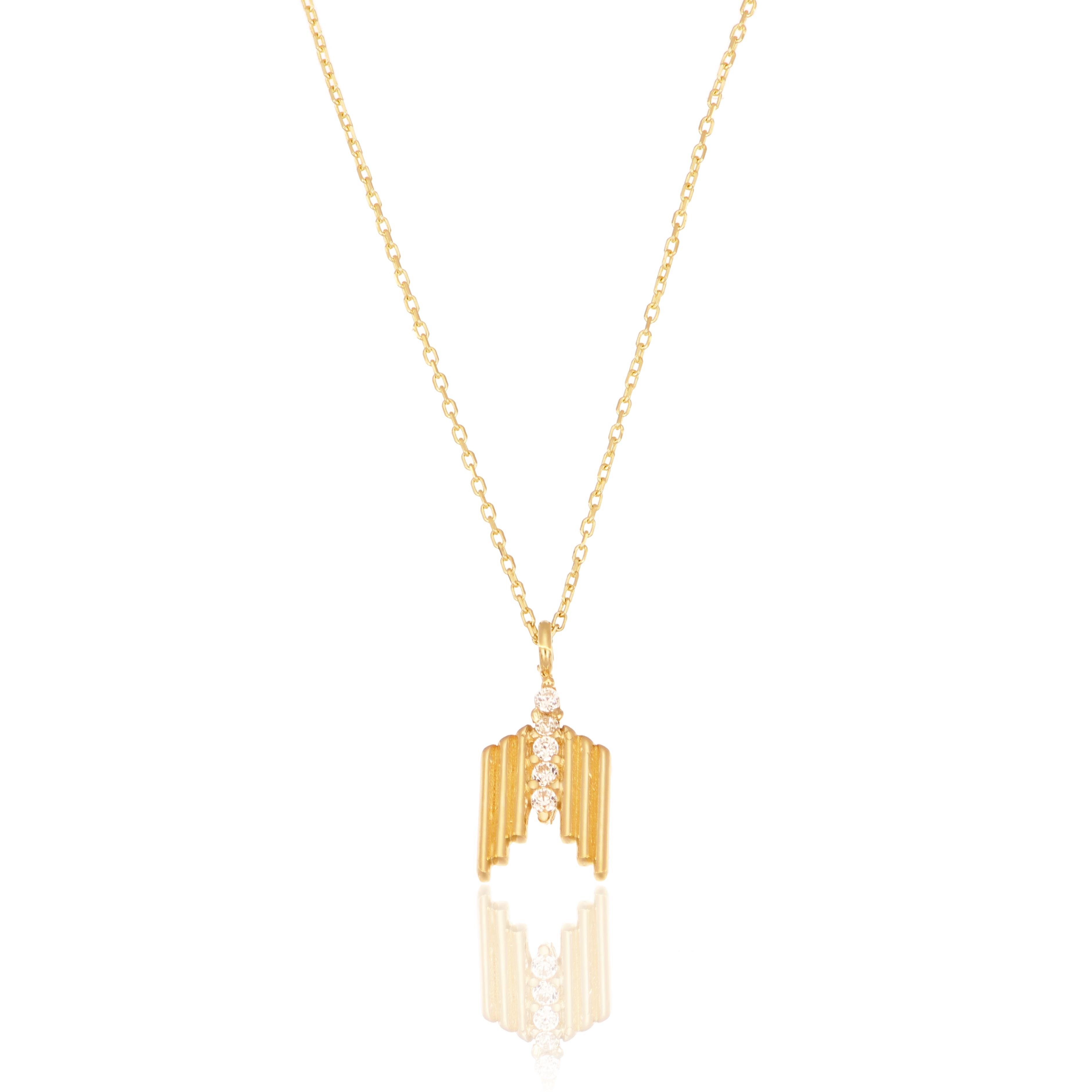 14 Carat Gold Design Serrated Pendant