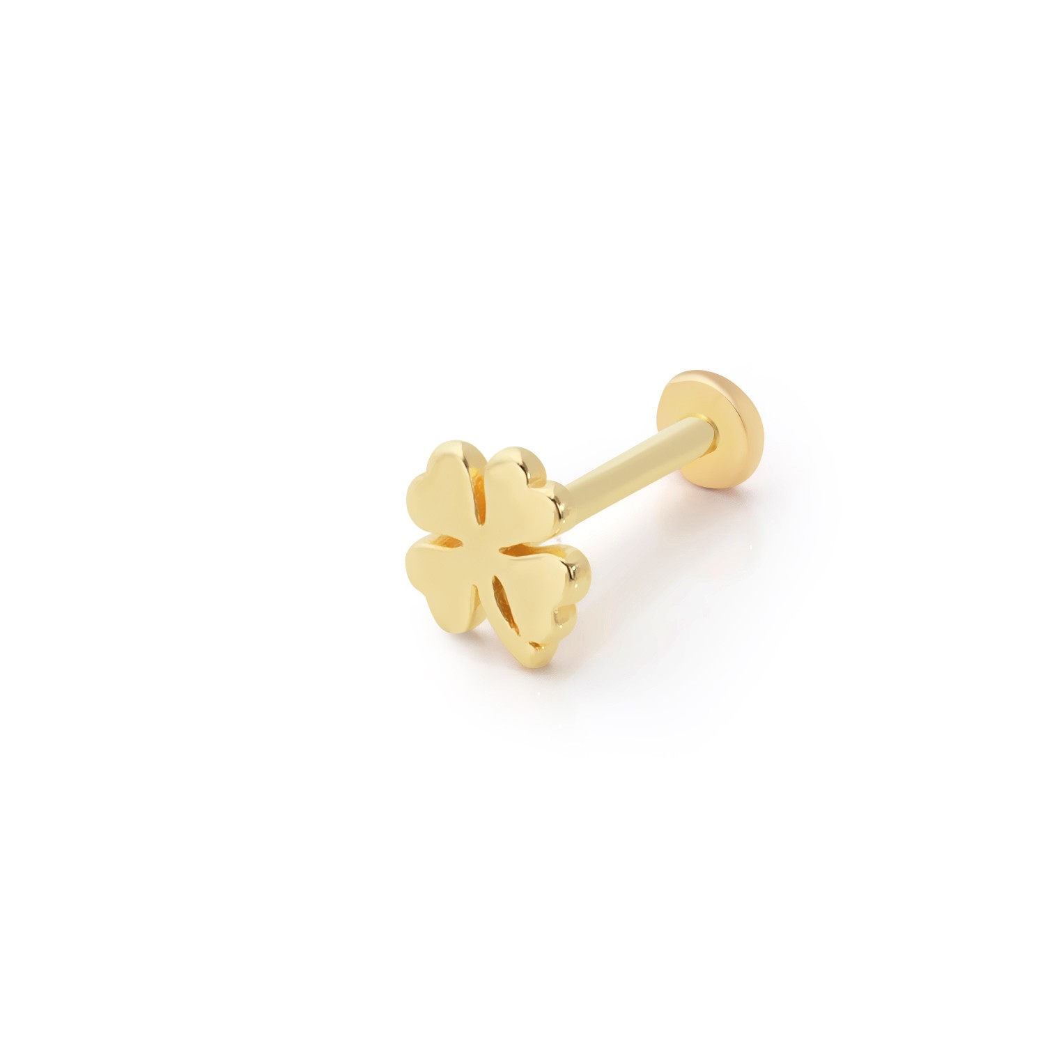 14 Carat Gold Clover Piercing