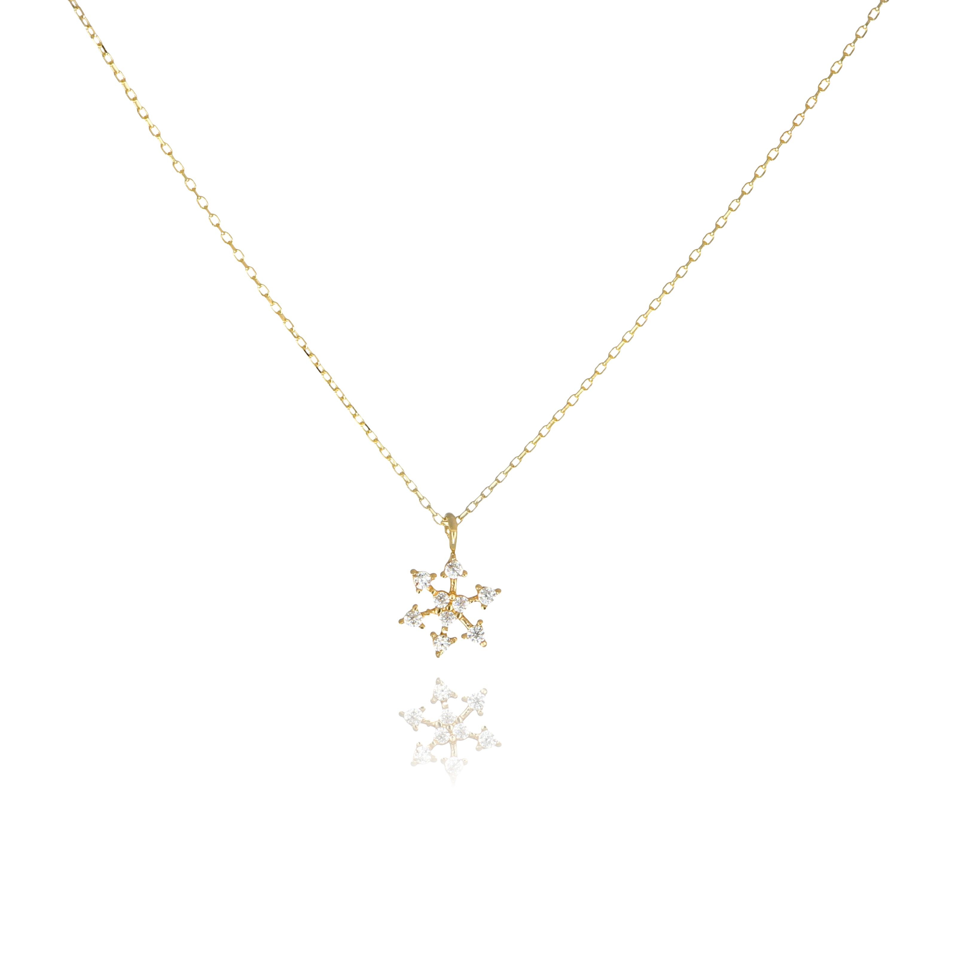 14 Carat Gold Snowflake Pendant