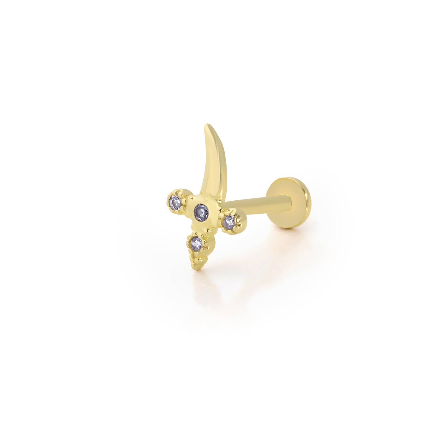 14 Carat Gold Stone Sword Piercing