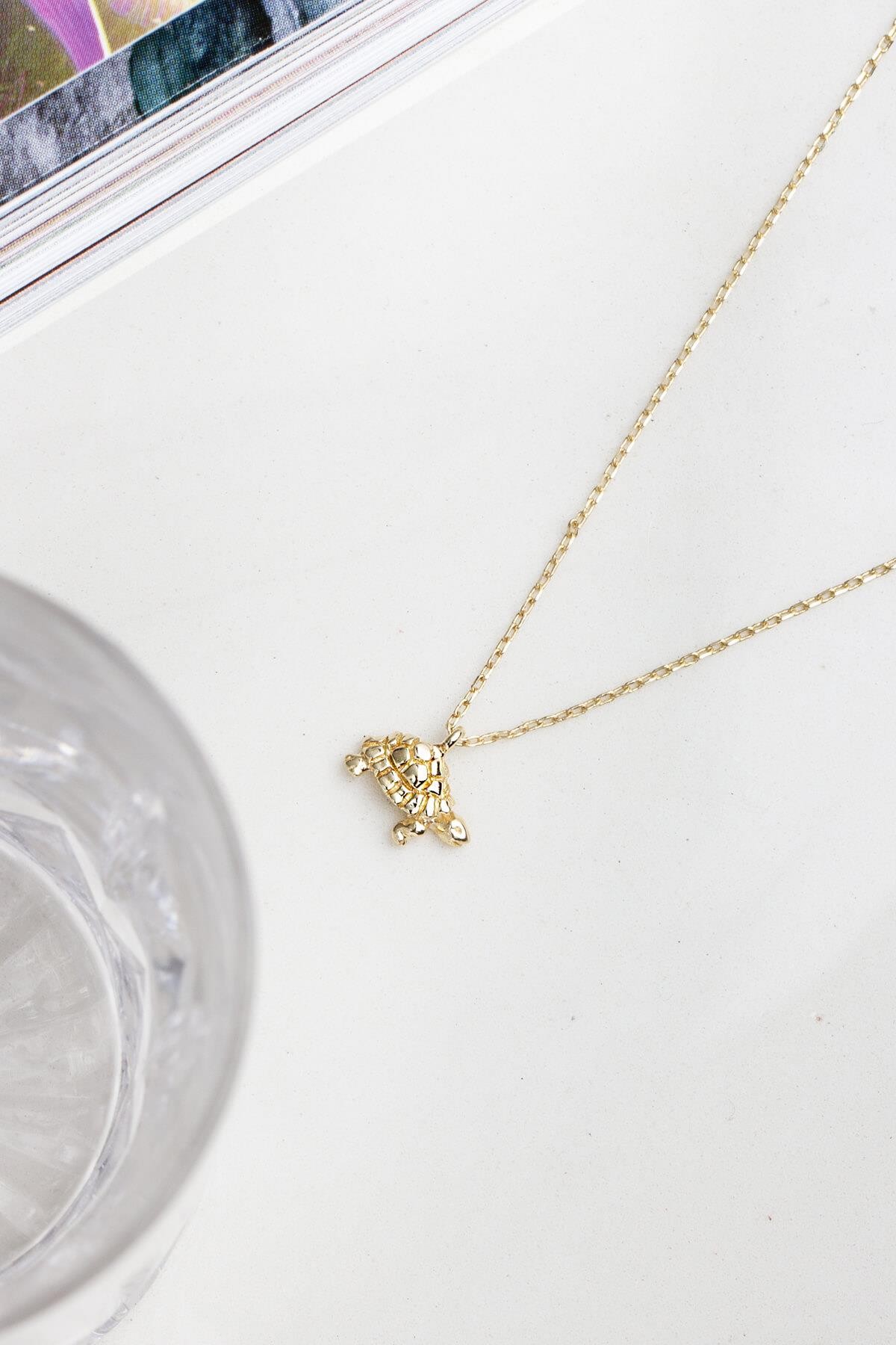 14 Carat Yellow Gold Turtle Necklace