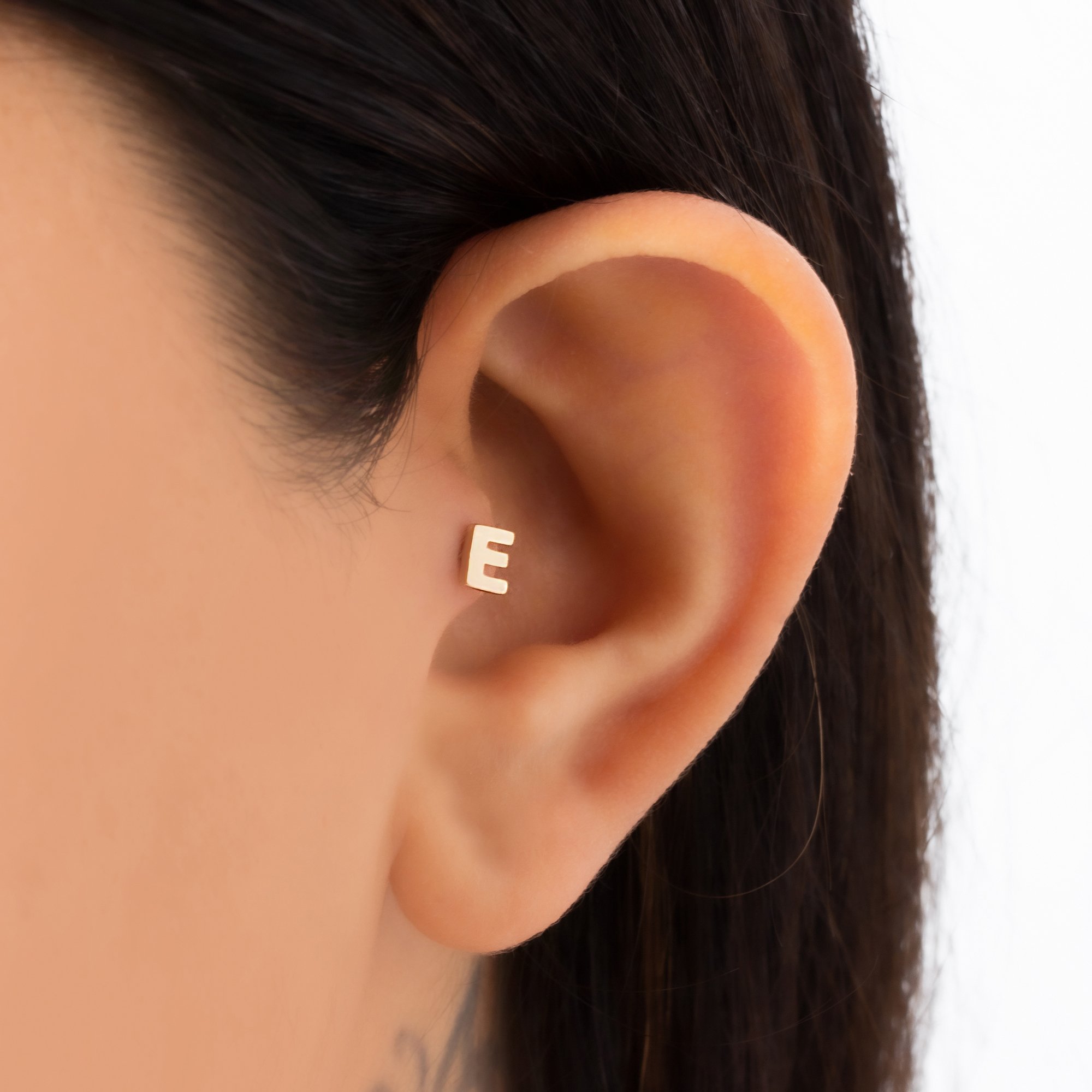 14 Carat Gold Letter E Piercing