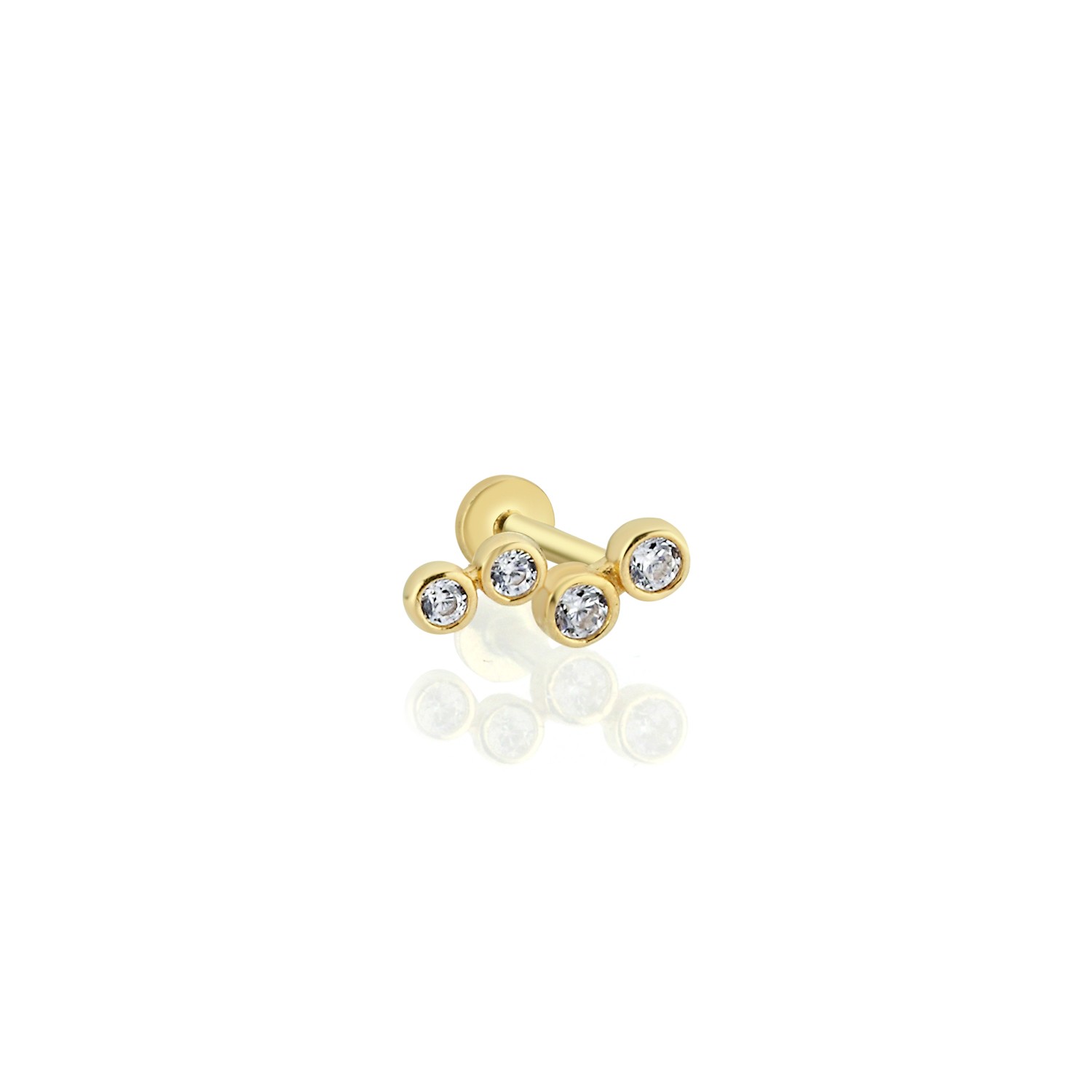 14 Carat Gold Stone Tragus Piercing