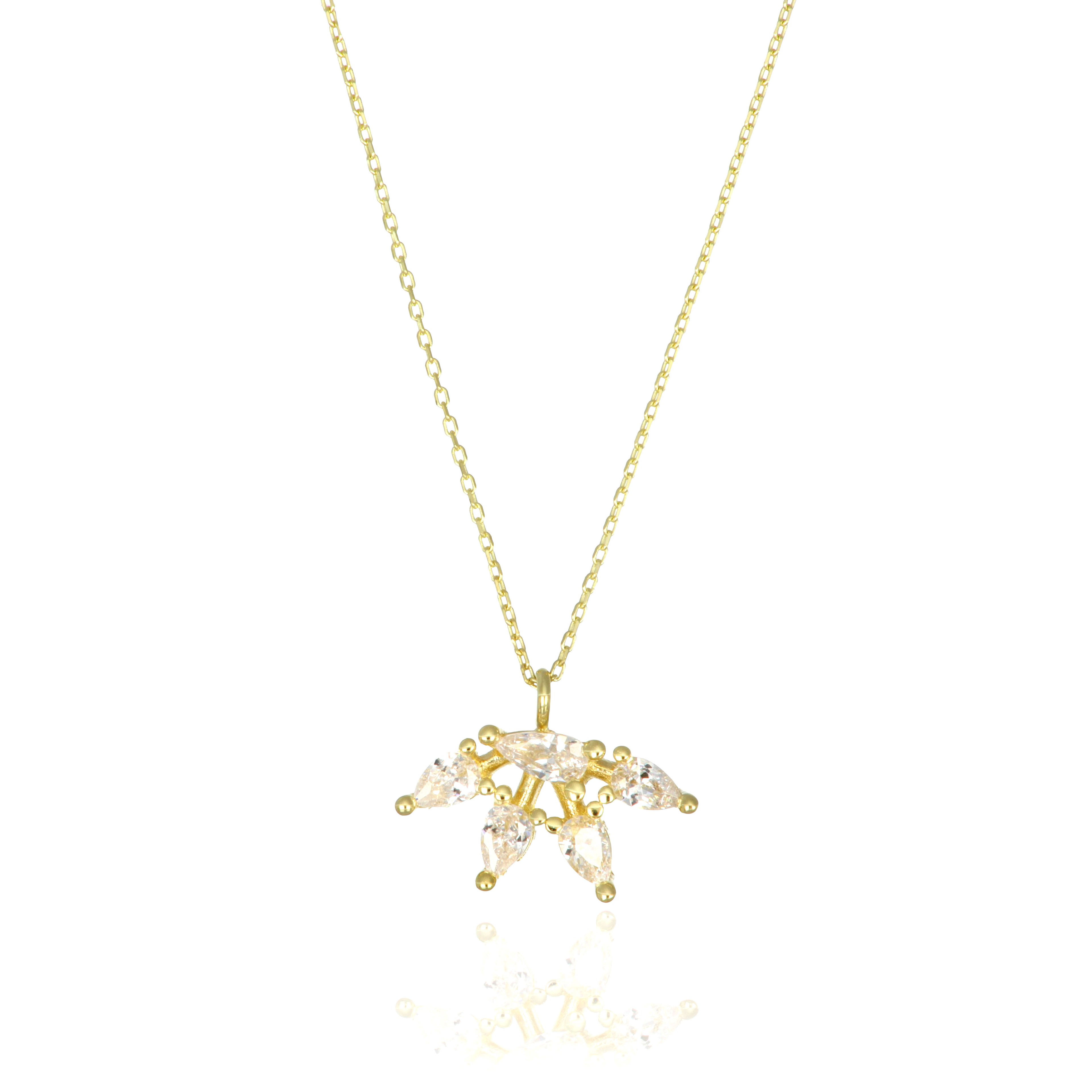 14 Carat Gold Drop Stone Light Pendant