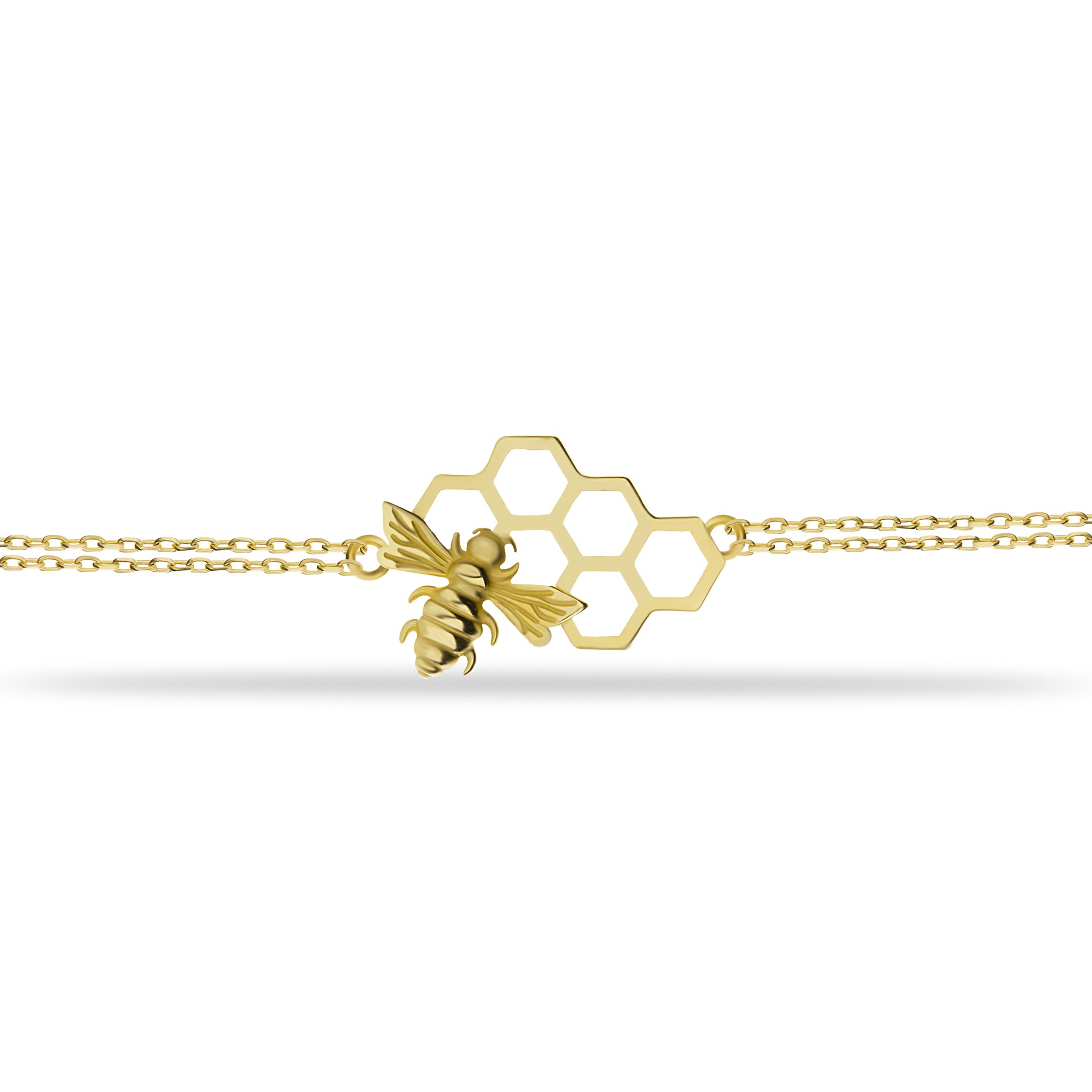 14 Carat Gold Honey Bee Bracelet