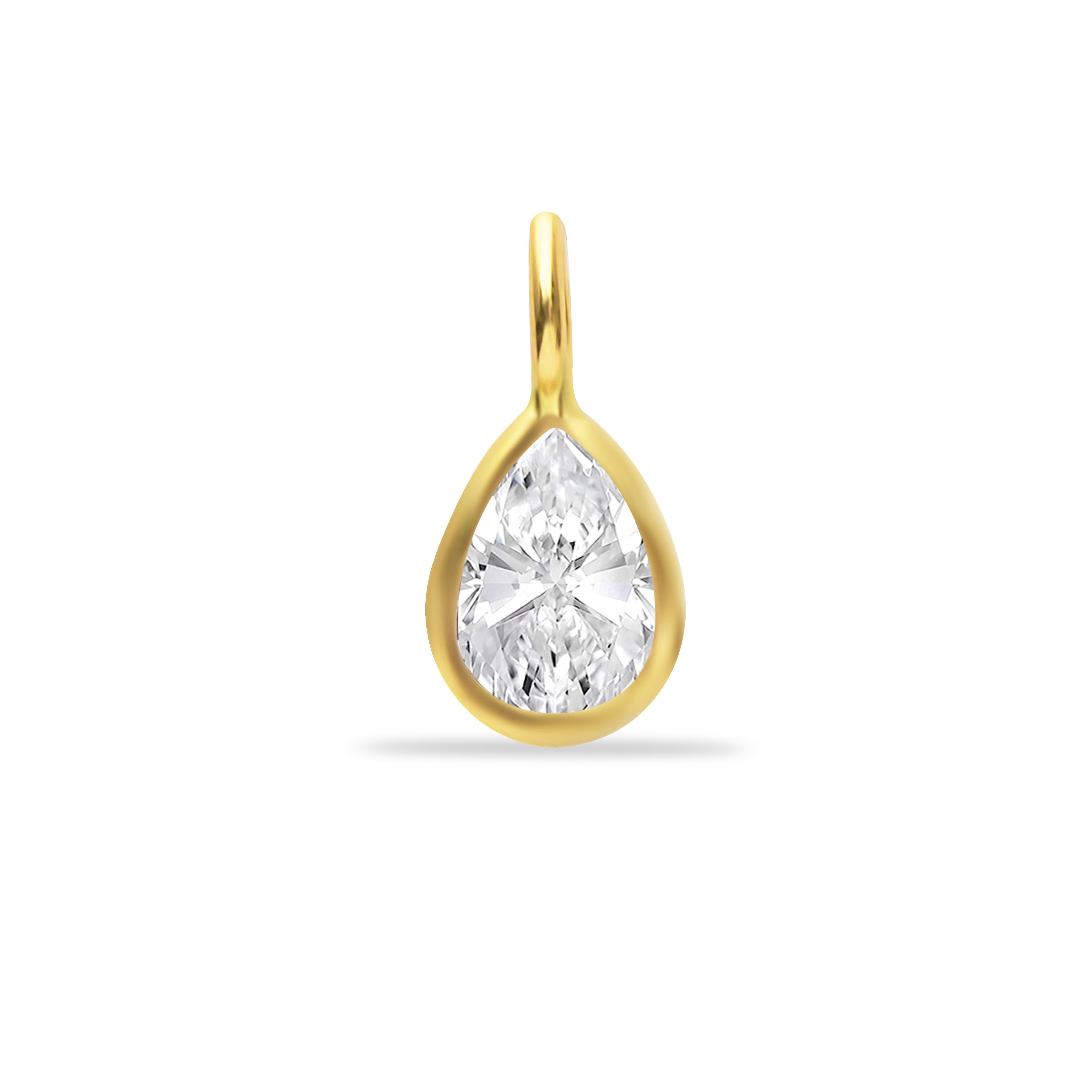 14 Carat Gold Drop Stone Pendant