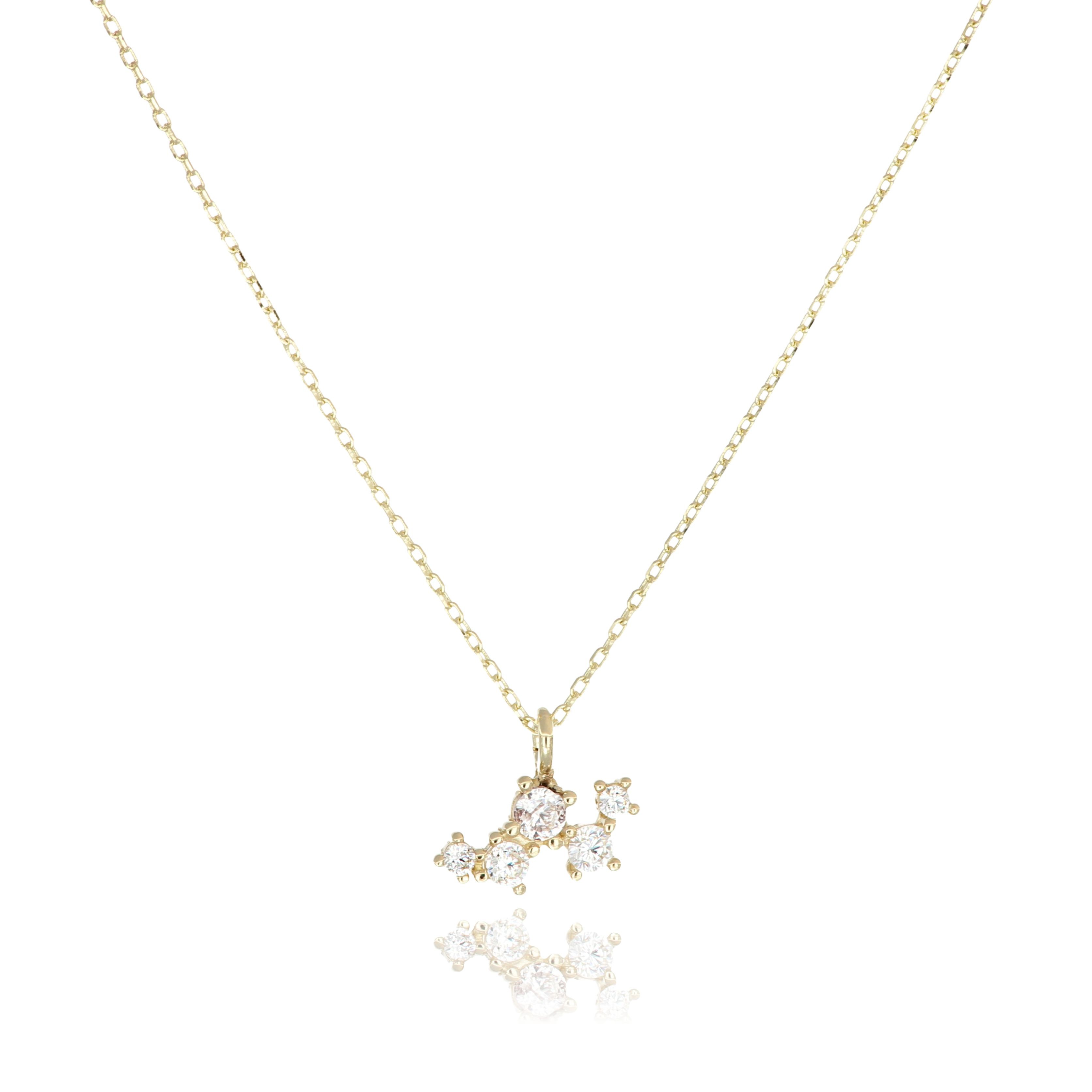 14 Carat Gold Stone Constellation Pendant