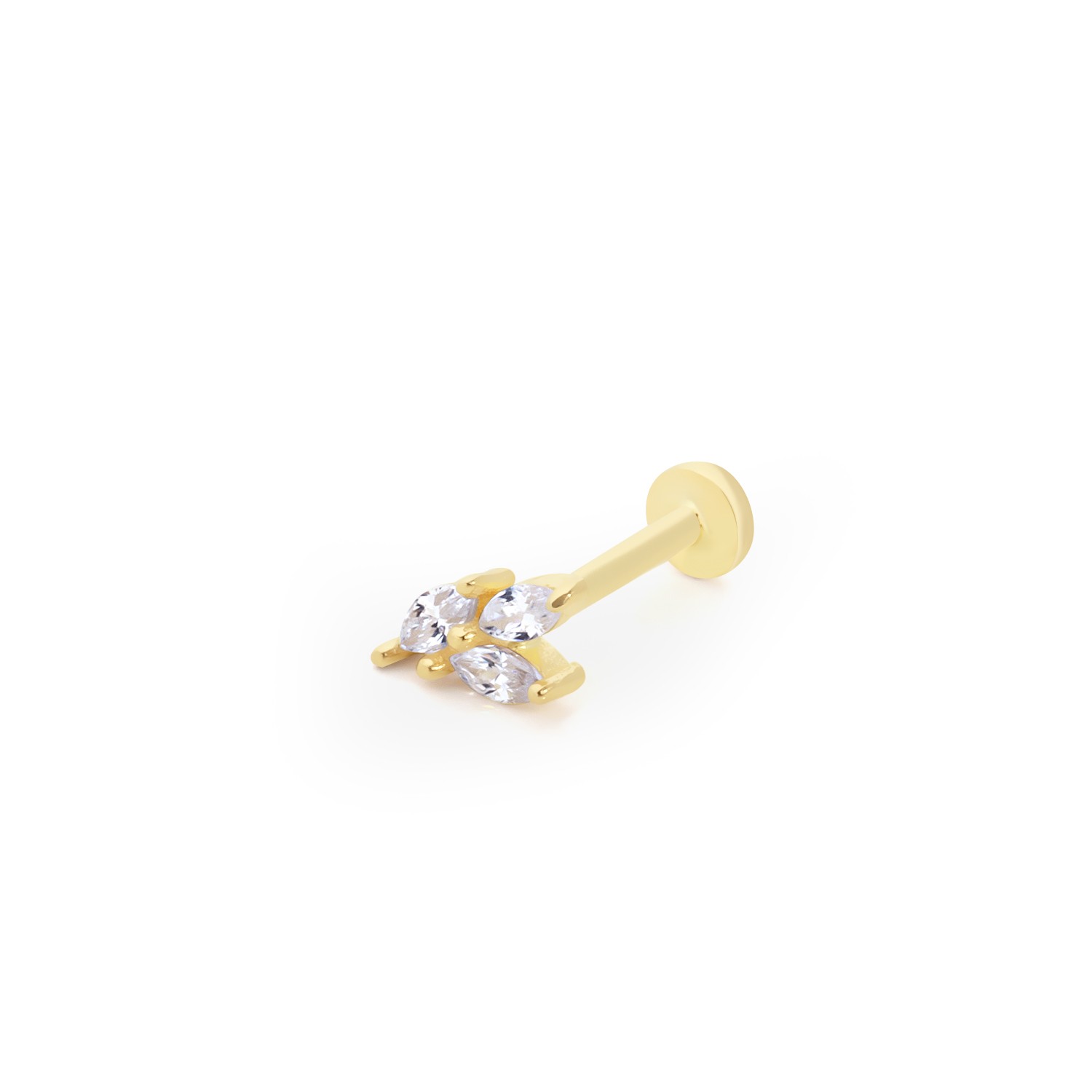 14 Carat Gold Triple Marquise Piercing