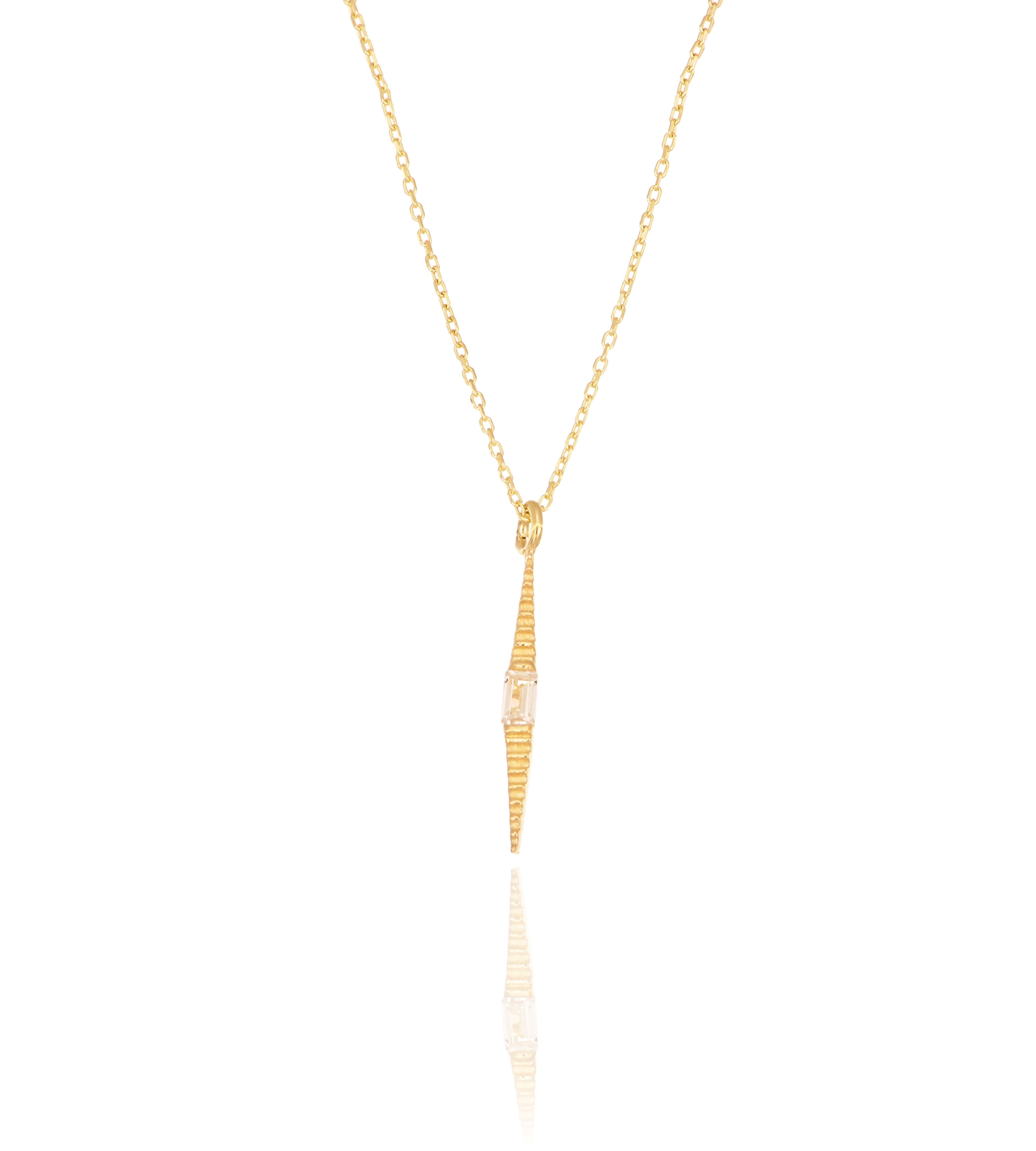 14 Carat Gold Baguette Stone Pendant