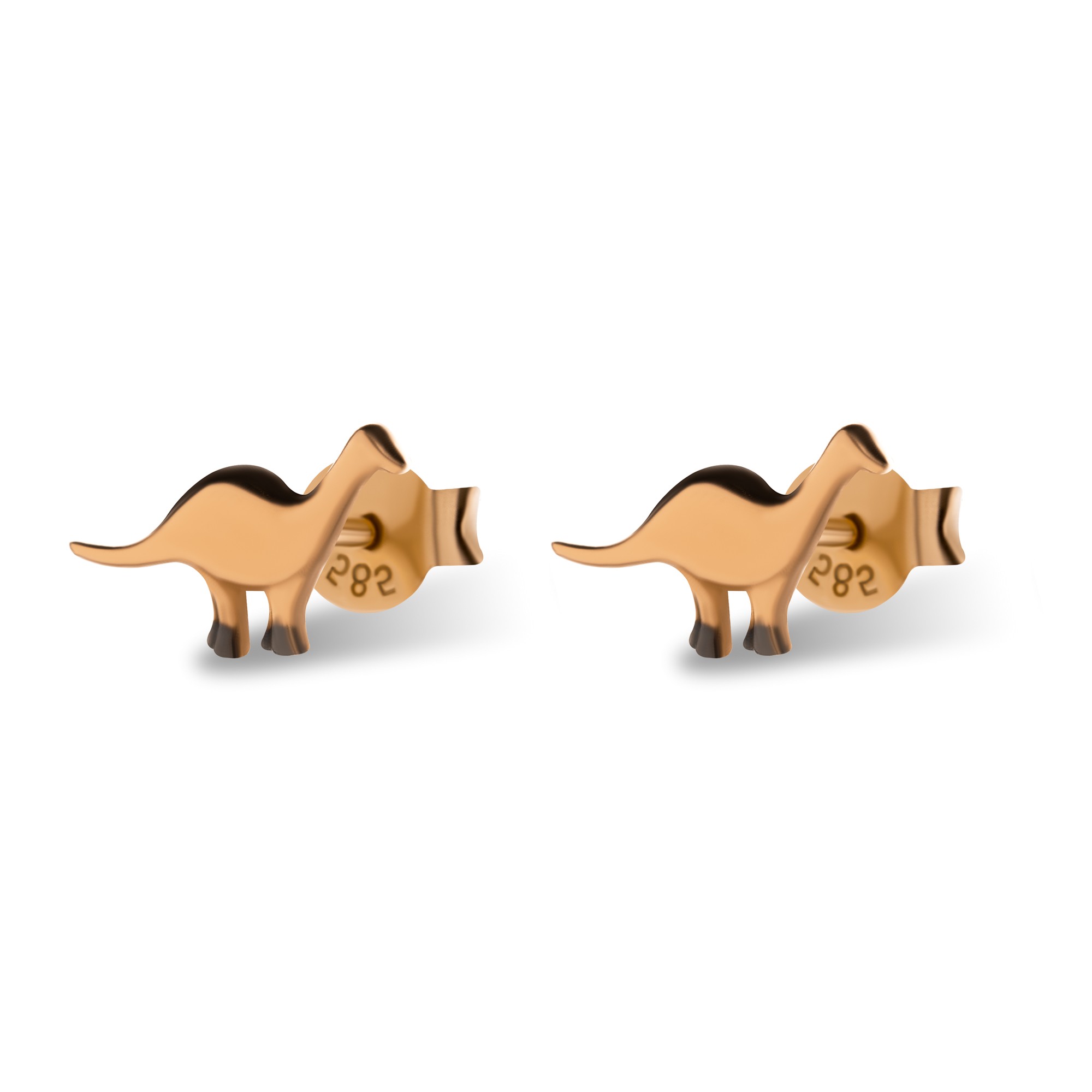 Gold Dinosaur Earrings