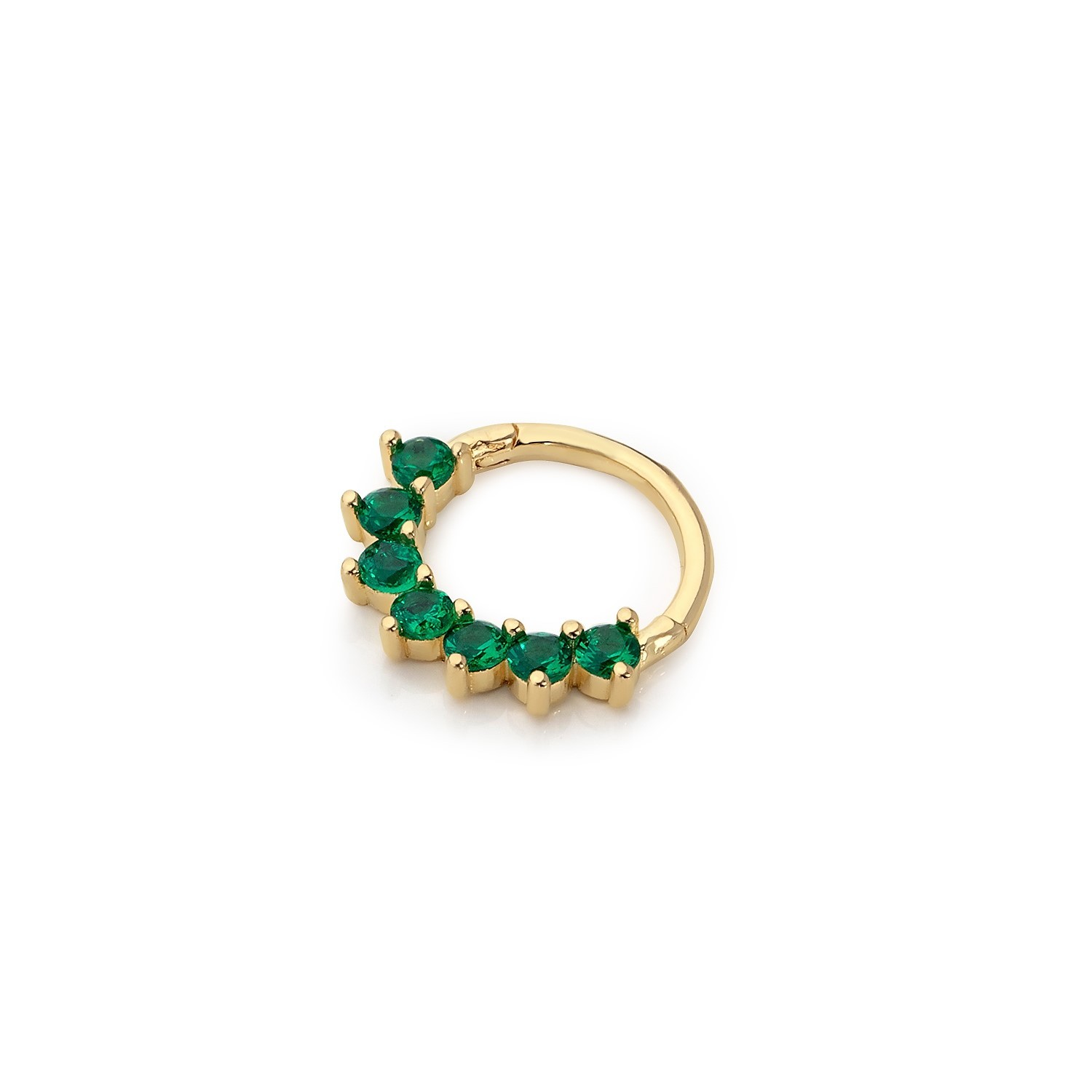 14 Carat Gold Sparkling Emerald Stone Helix Piercing