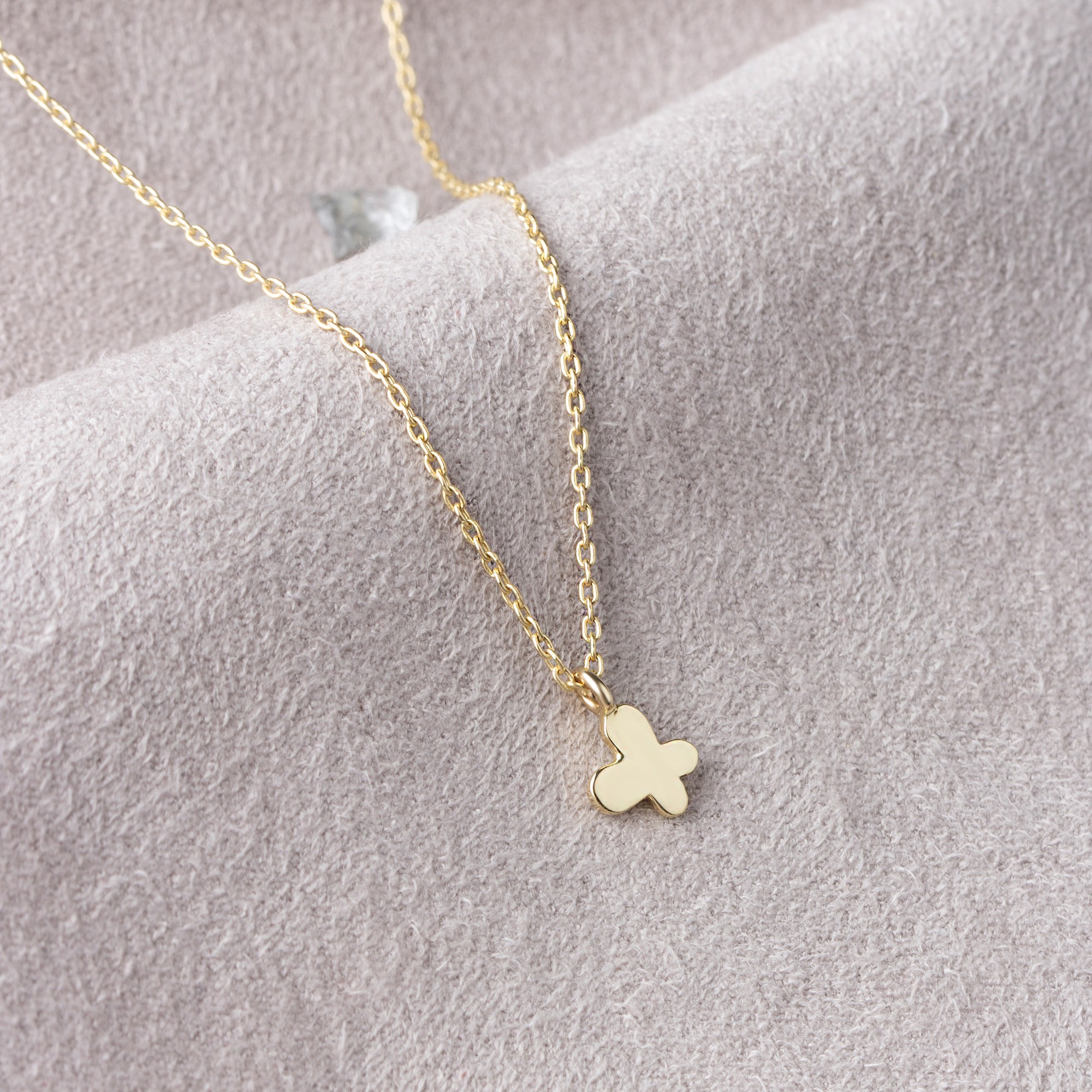 14 Carat Gold Minimal Butterfly Figure necklace